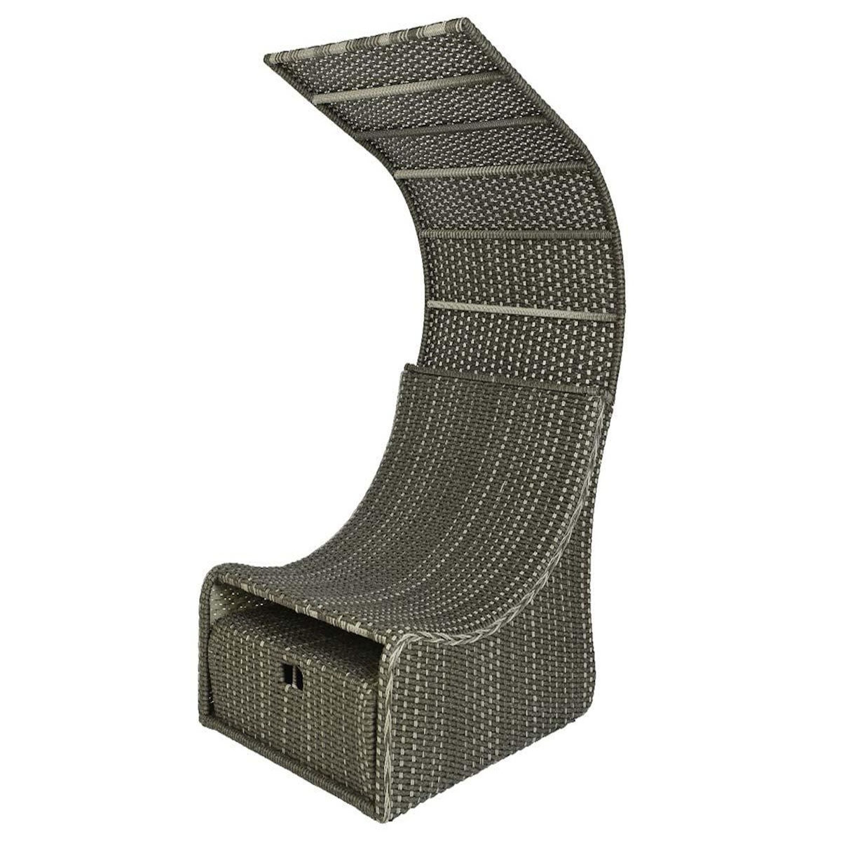 JARDIDECO Lit extérieur pour jardin en résine tressée gris Siesta - Jardideco