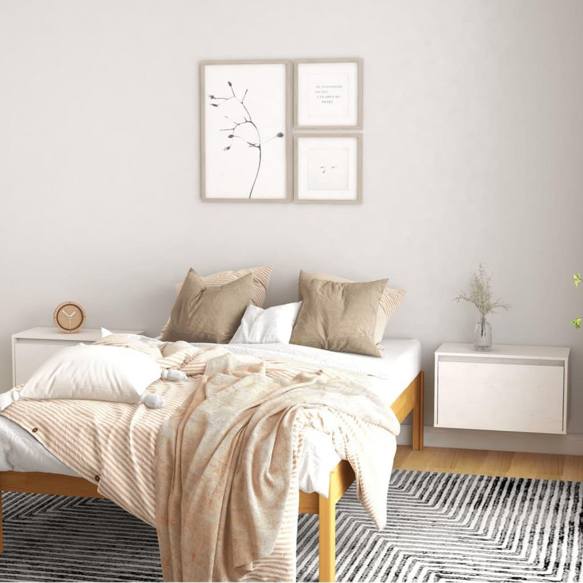 VIDAXL Armoires murales 2 pcs Blanc 60x30x35 cm Bois de pin massif