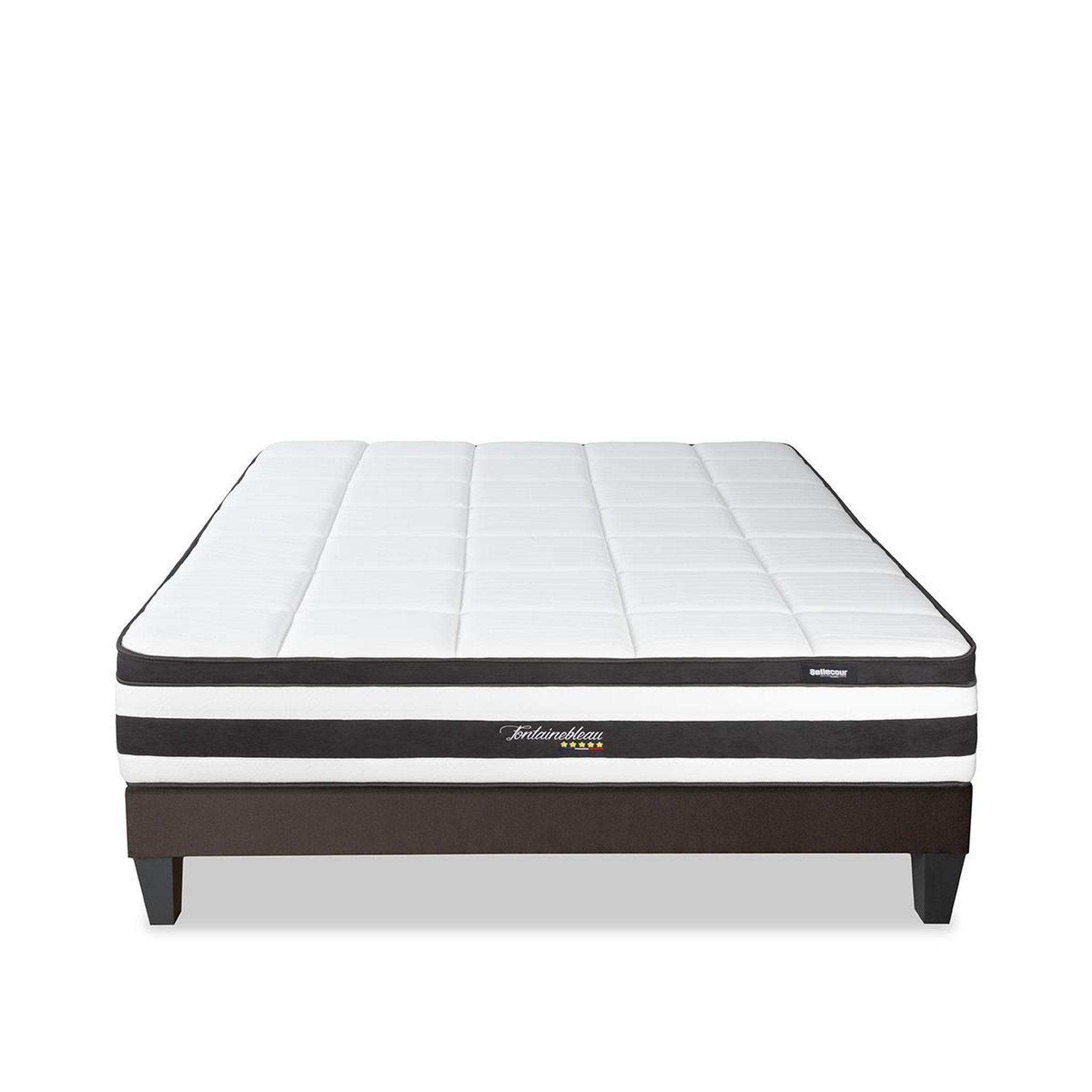 Voir la diapositive 1 : BELLECOUR Bellecour literie | ensemble fontainebleau | matelas ressorts ensachés + sommier bois