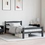 Voir la diapositive 2 : VIDAXL Cadre de lit sans matelas gris fonce pin massif 100x200 cm