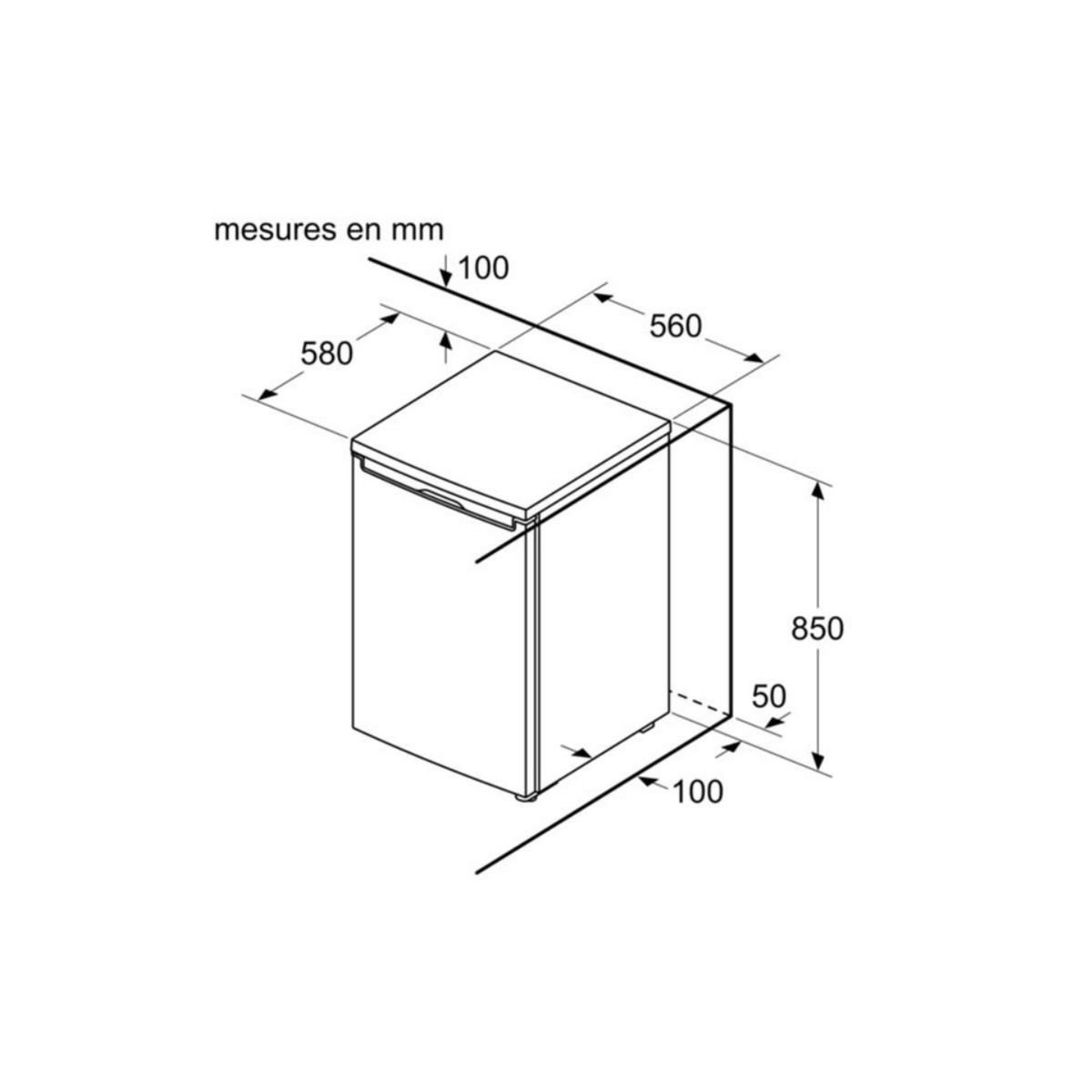 BOSCH Réfrigérateur table top 56cm 120l blanc - KTL15NWEB