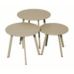 Proloisirs Lot 3 tables basses Massaï en acier - diamètre 40/45/50 cm - sand