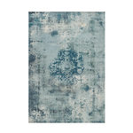 Paris Prix Tapis Rétro à Poils Courts  Vintage  Bleu Pétrole. Coloris disponibles : Bleu