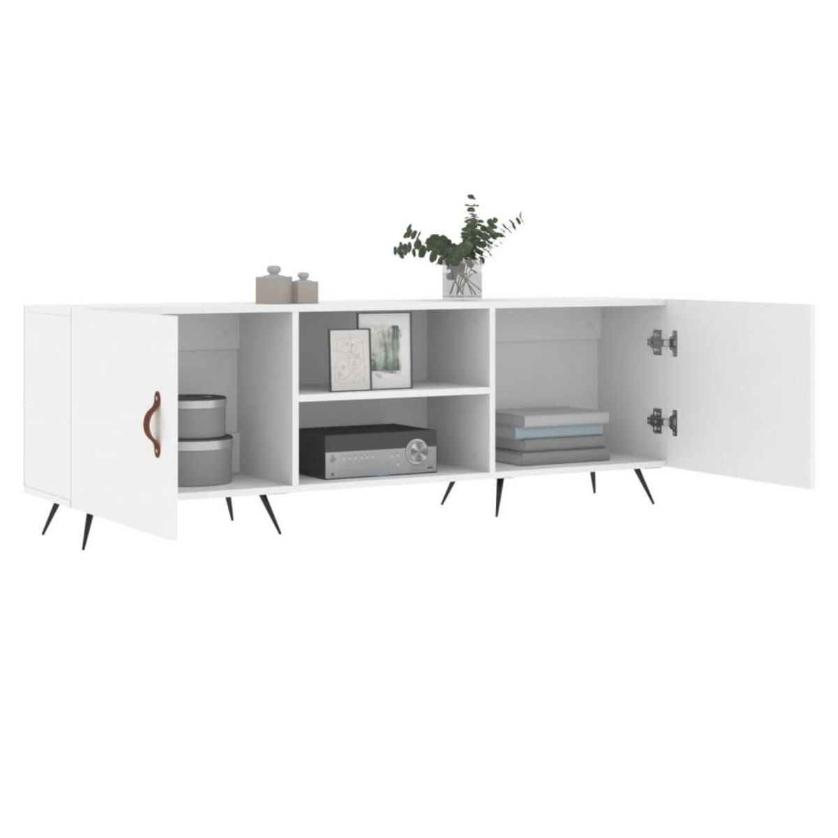 VIDAXL Meuble TV blanc 150x30x50 cm bois d'ingenierie