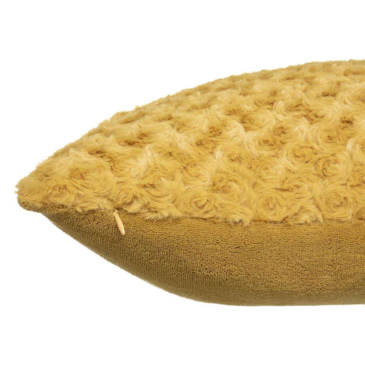 ATMOSPHERA Coussin Imitation Fourrure  Bouclée  45x45cm Ocre
