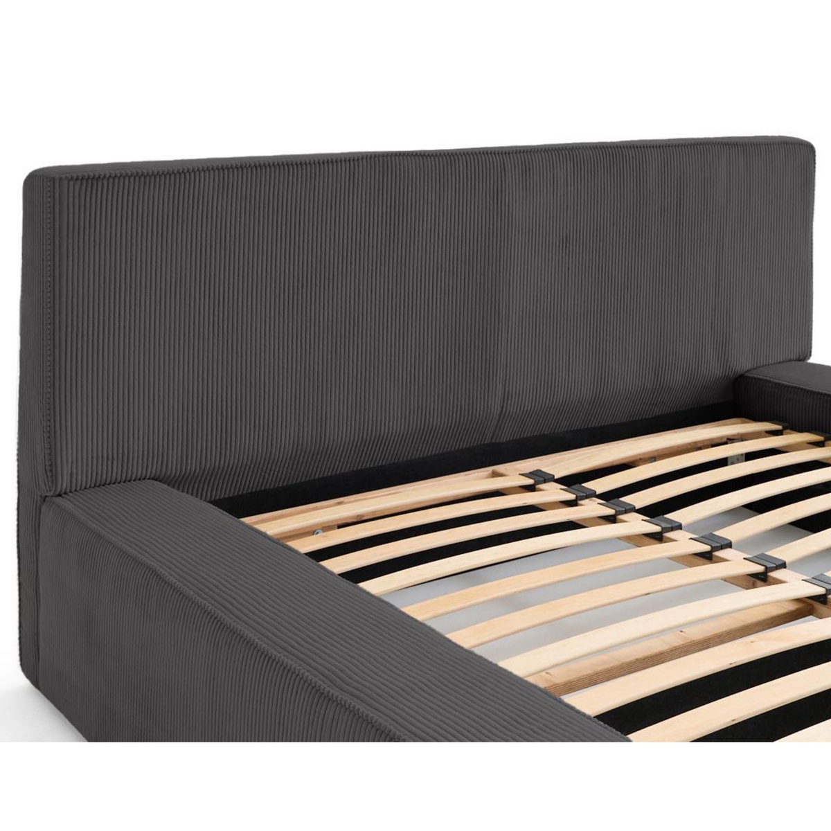 BEST MOBILIER Topaze - lit coffre - 160x200 cm - sommier inclus - velours côtelé