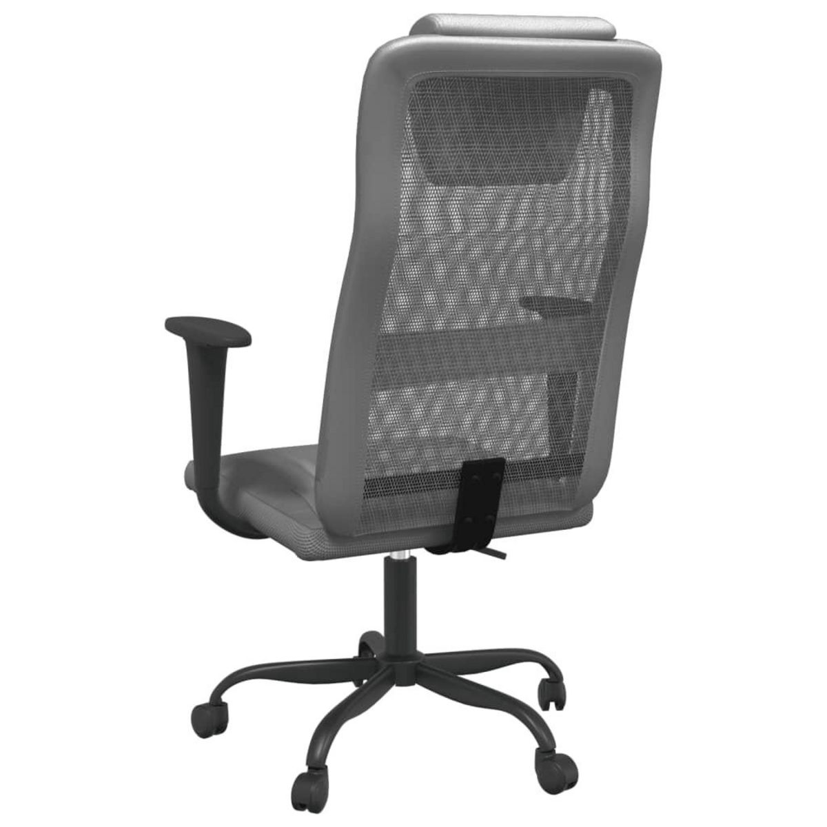 VIDAXL Chaise de bureau reglable en hauteur gris