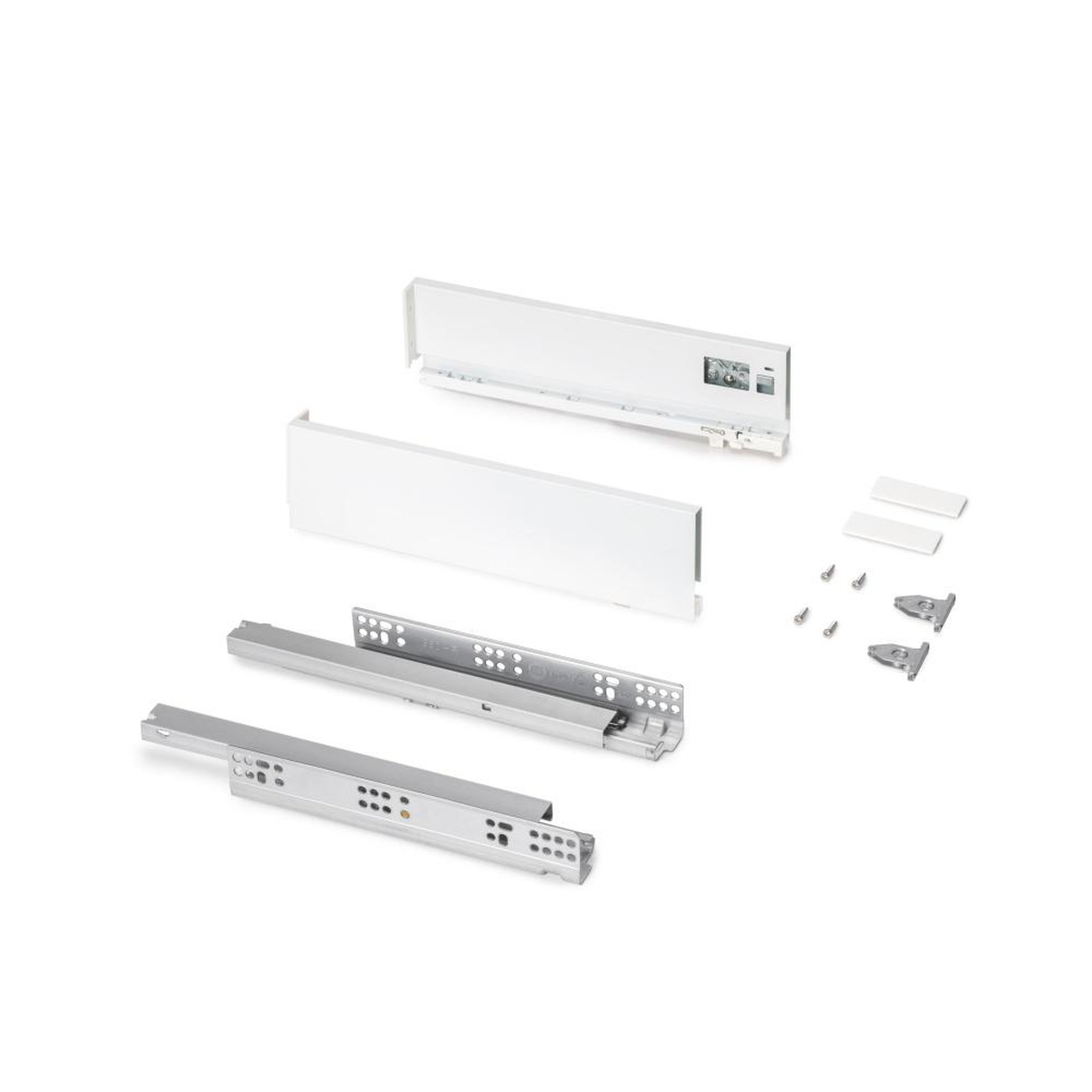 EMUCA SRL Tiroir extérieur Protone 30kg  -  coulisses à sortie totale et fermeture amortie -  hauteur 93mm -  profondeur 350mm -  Acier -  Peint en blanc