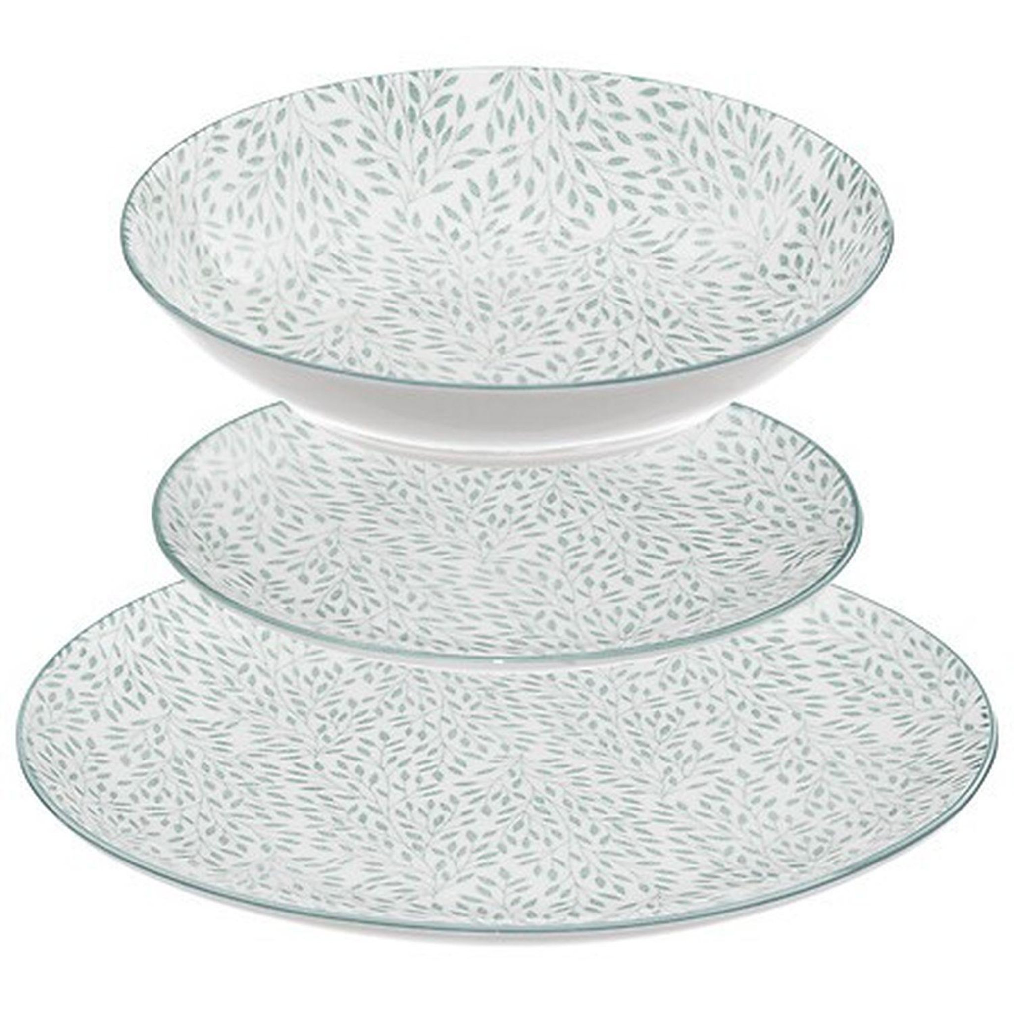 SECRET DE GOURMET Service vaisselle 18 pièces jasmin - vert