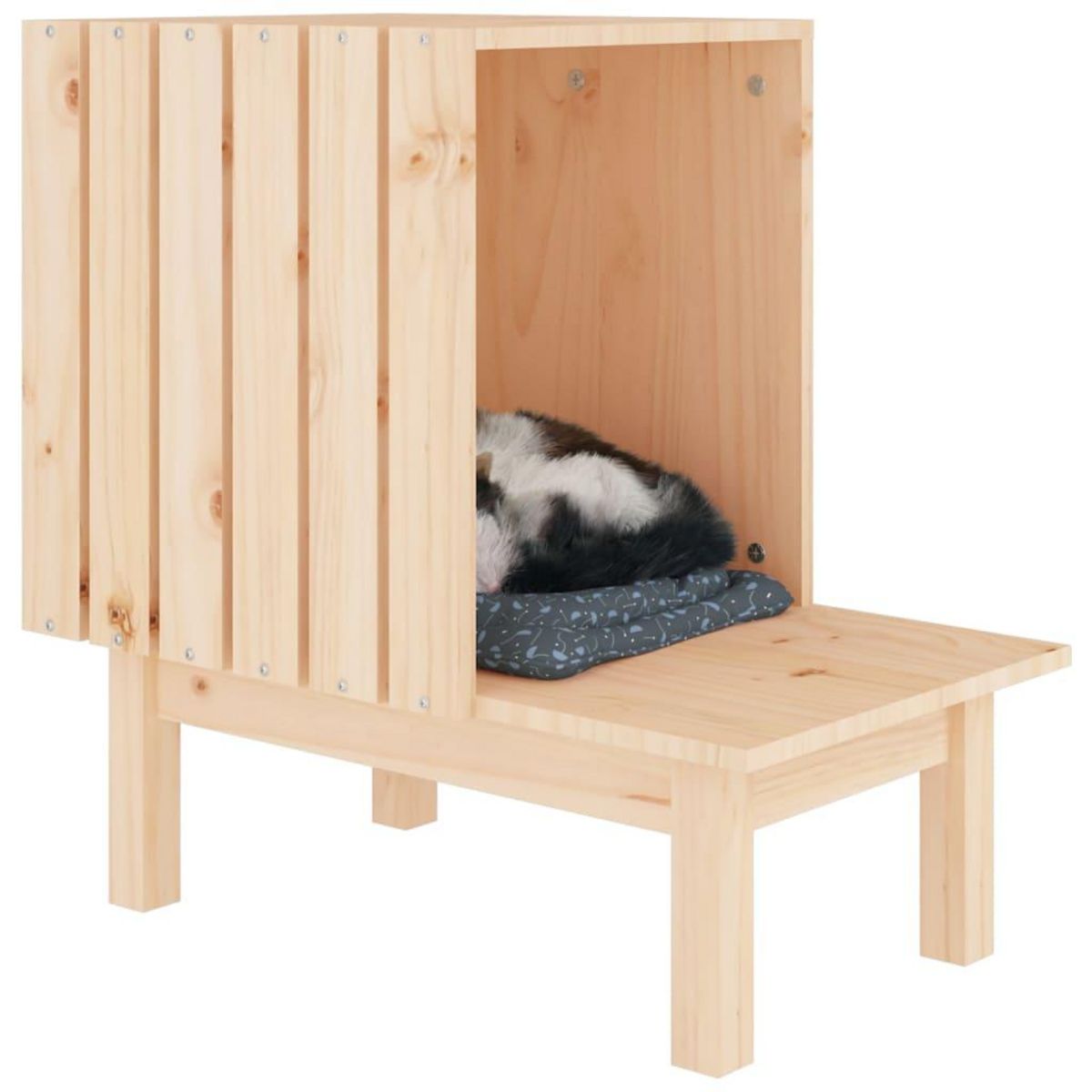 VIDAXL Maison pour chat 60x36x60 cm Bois de pin massif