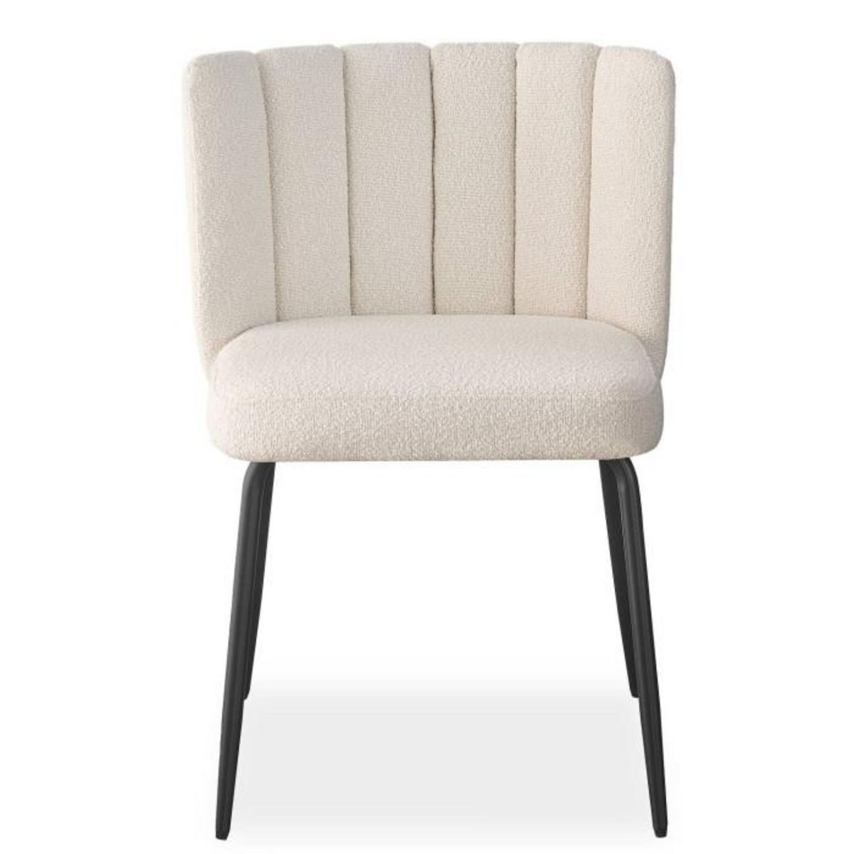 Paris Prix Lot de 2 Chaises Design Bouclette  Irina  79cm Crème