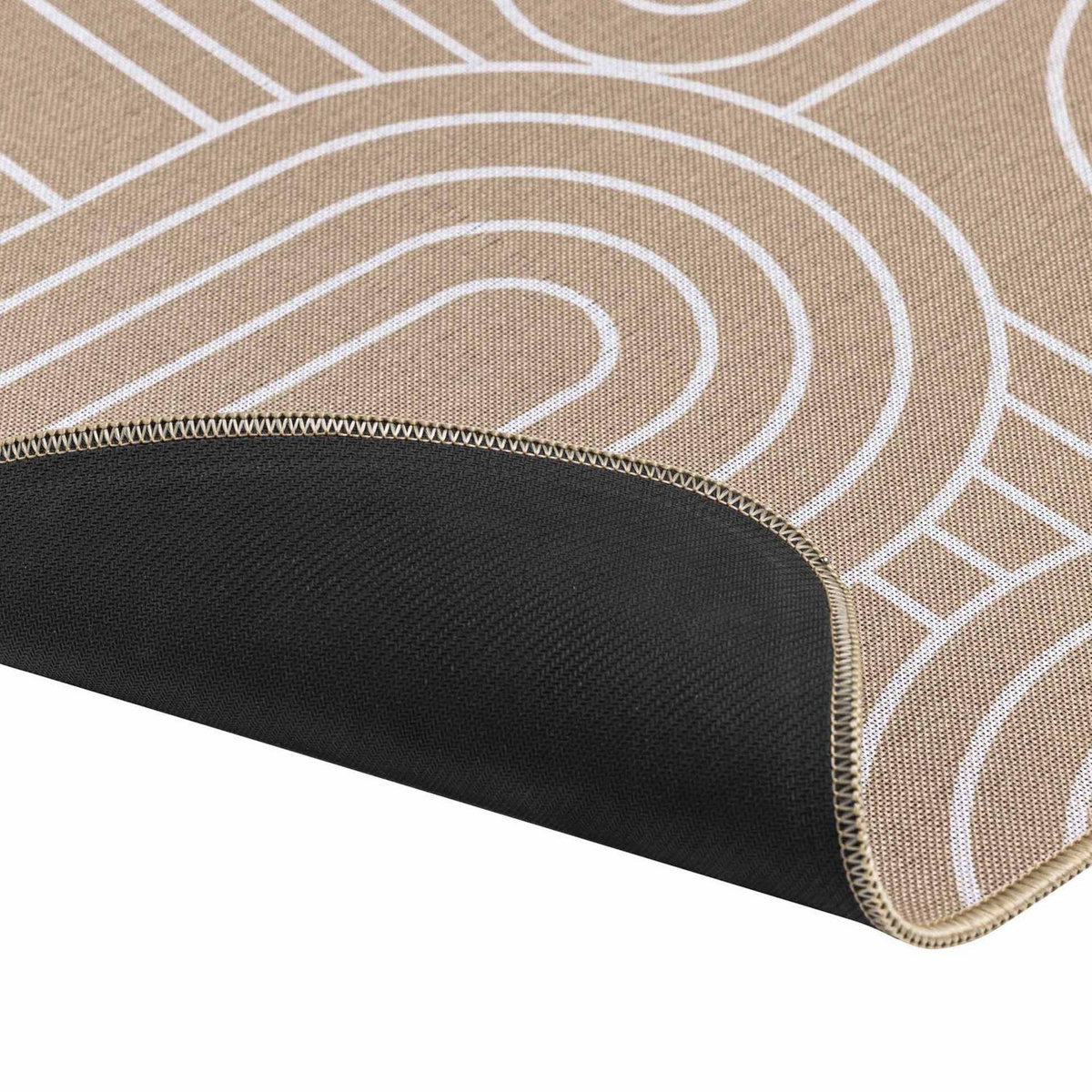 Douceur d'Intérieur Tapis antidérapant imprimé design MODUL - 45 x 75 cm - Blanc et marron