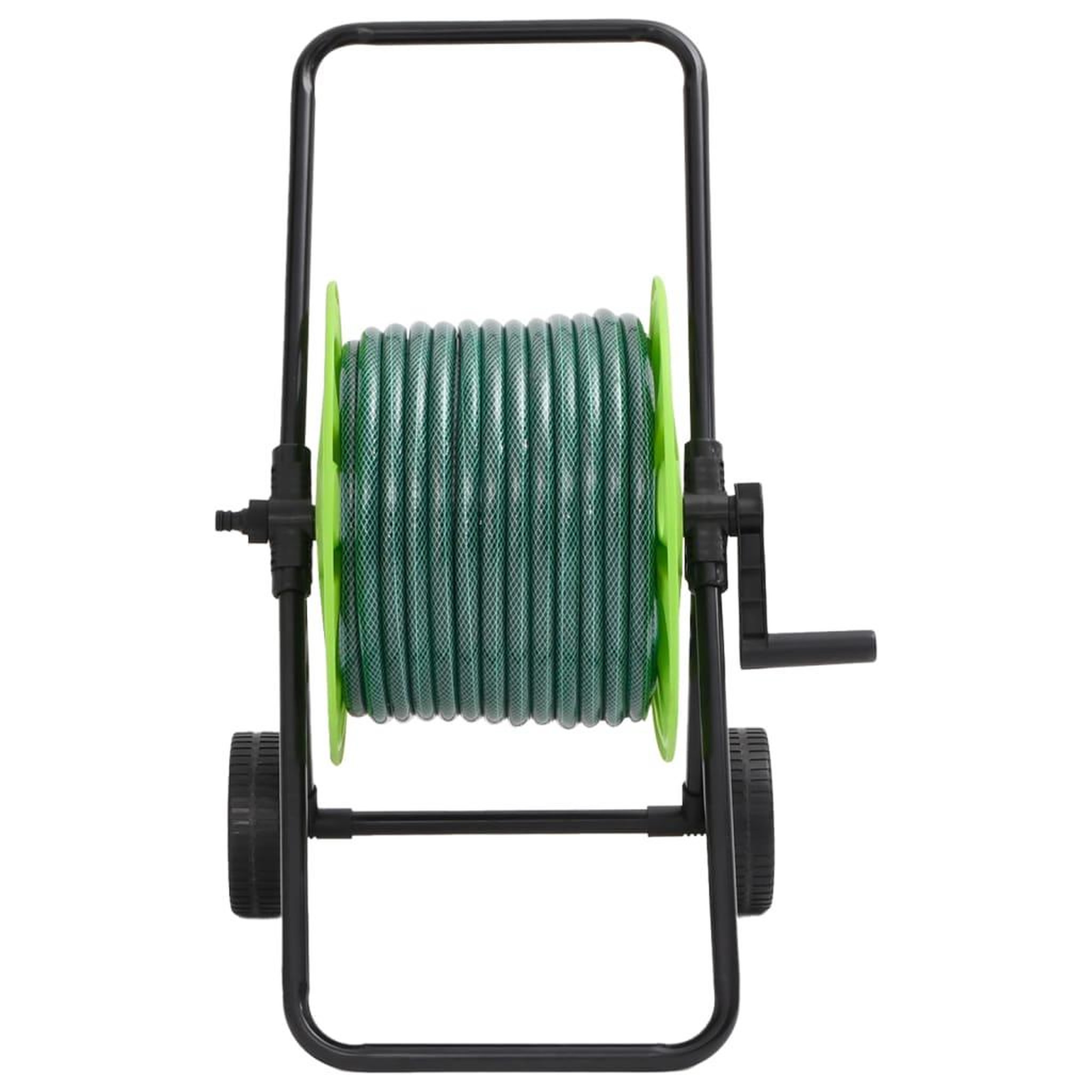 Voir la diapositive 2 : VIDAXL Chariot enrouleur vert avec tuyau de 50 m PVC