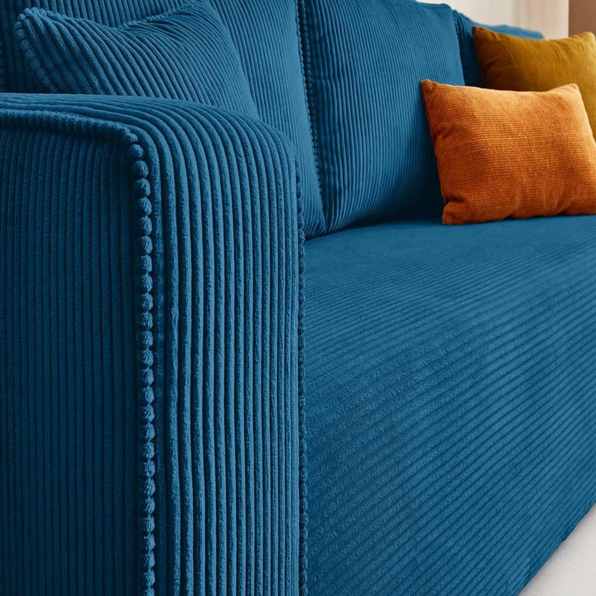 Voir la diapositive 4 : BEST MOBILIER Topaze - canapé 3 places - convertible avec coffre - en velours côtelé