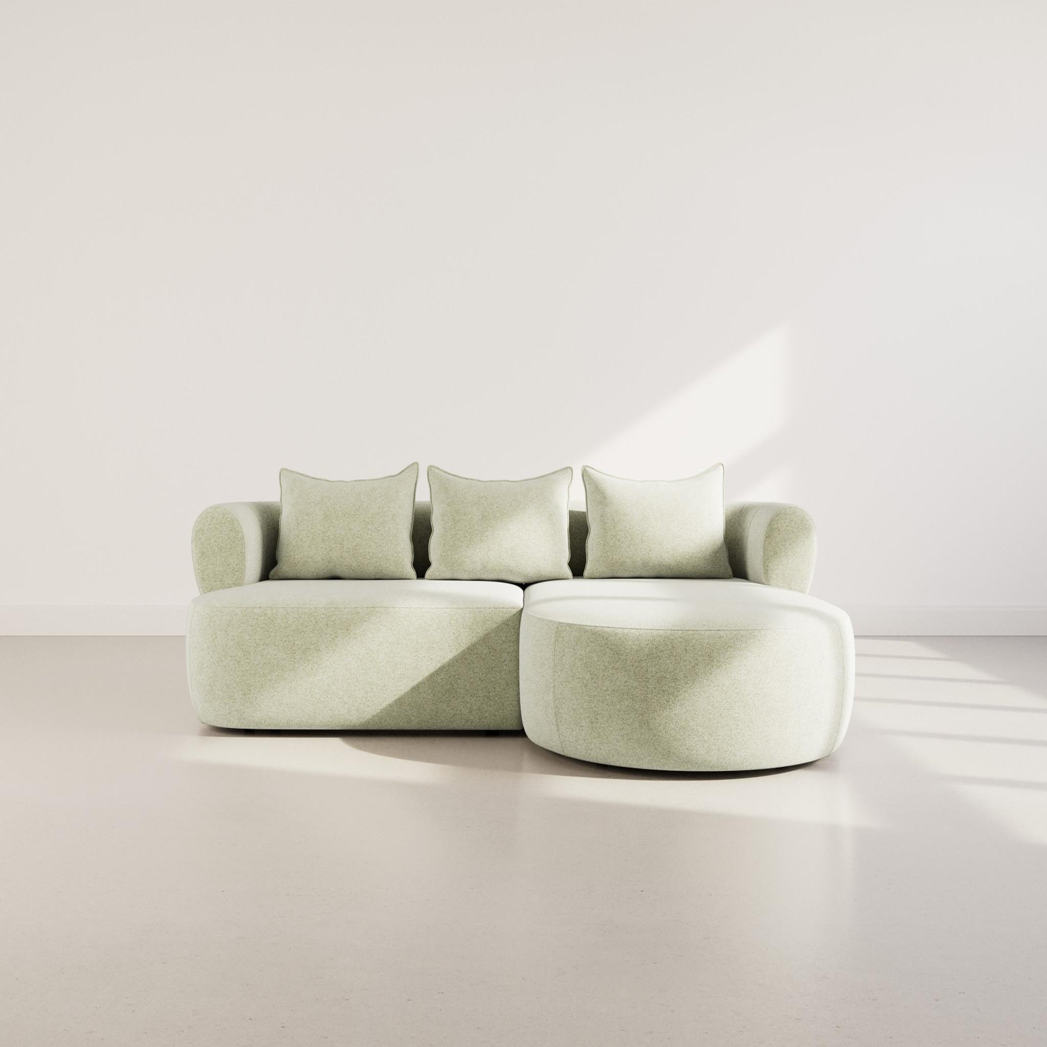 Voir la diapositive 2 : BEST MOBILIER Angela - canapé d'angle droit 4 places en velours texturé