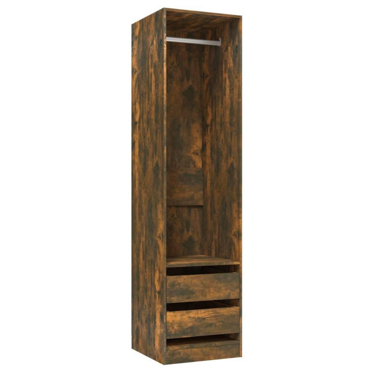 VIDAXL Armoire avec tiroirs Chene fume 50x50x200 cm Bois d'ingenierie