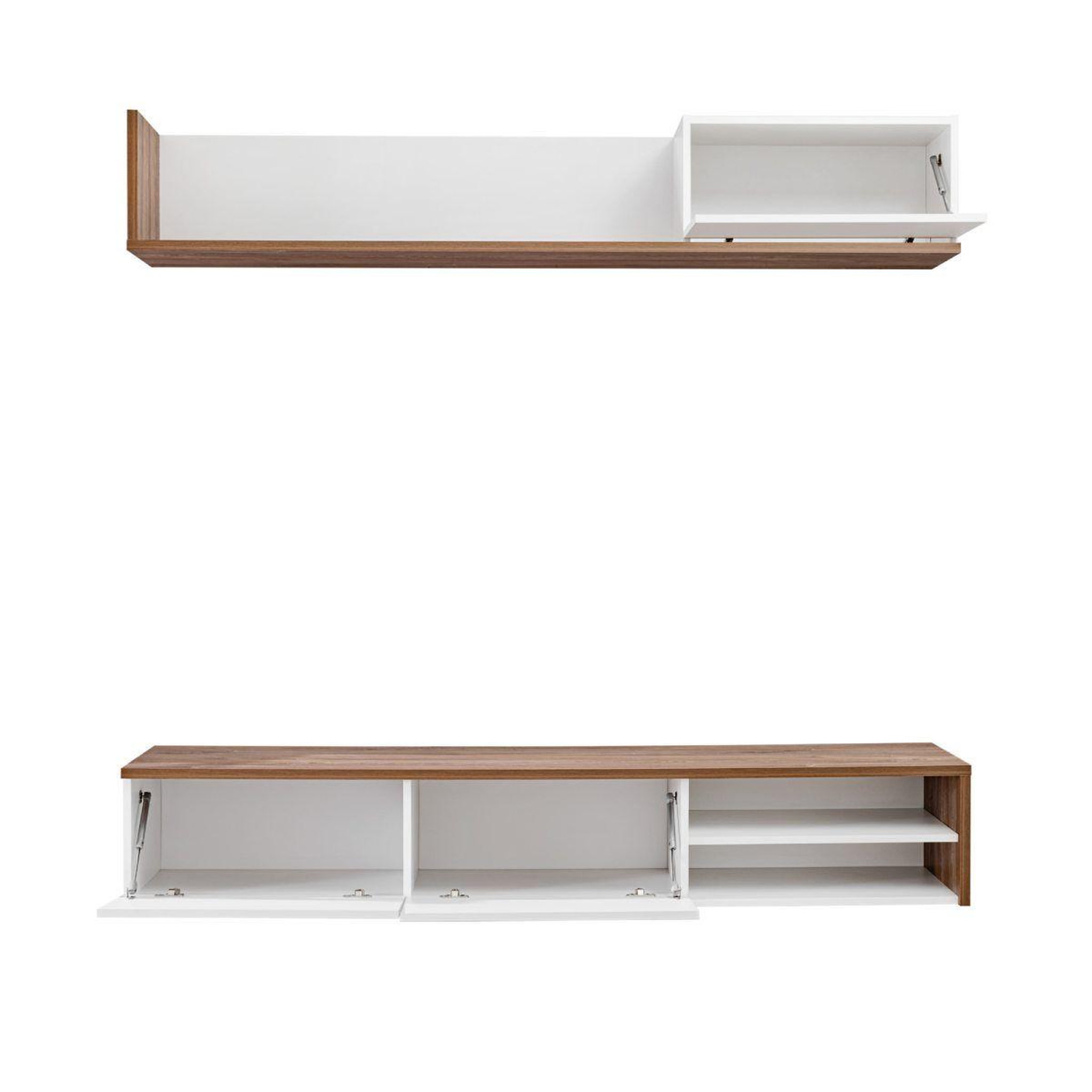 Voir la diapositive 4 : Paris Prix Ensemble meuble tv  dallas  180cm blanc & chêne