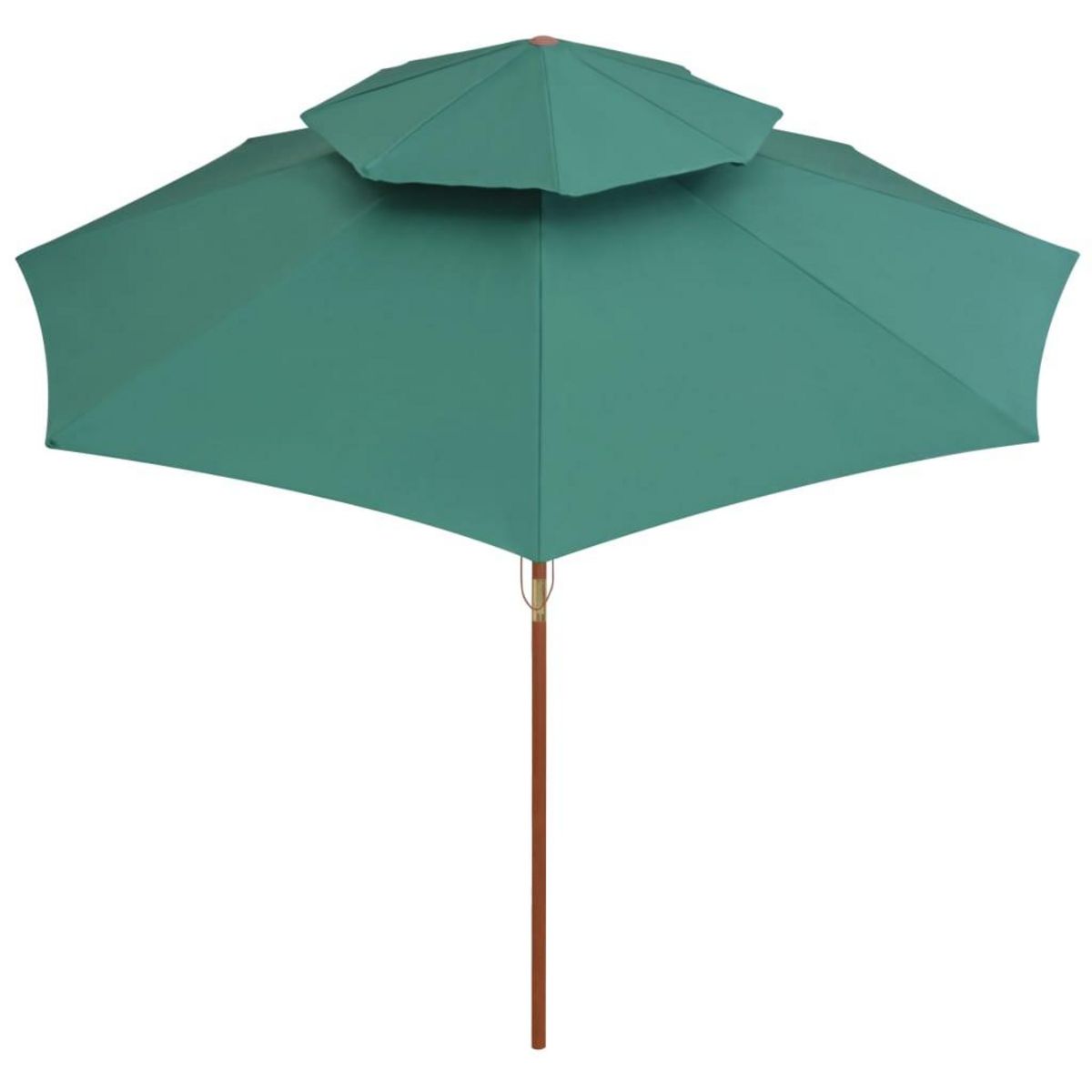 VIDAXL Parasol a deux etages avec poteau en bois 270 x 270 cm vert
