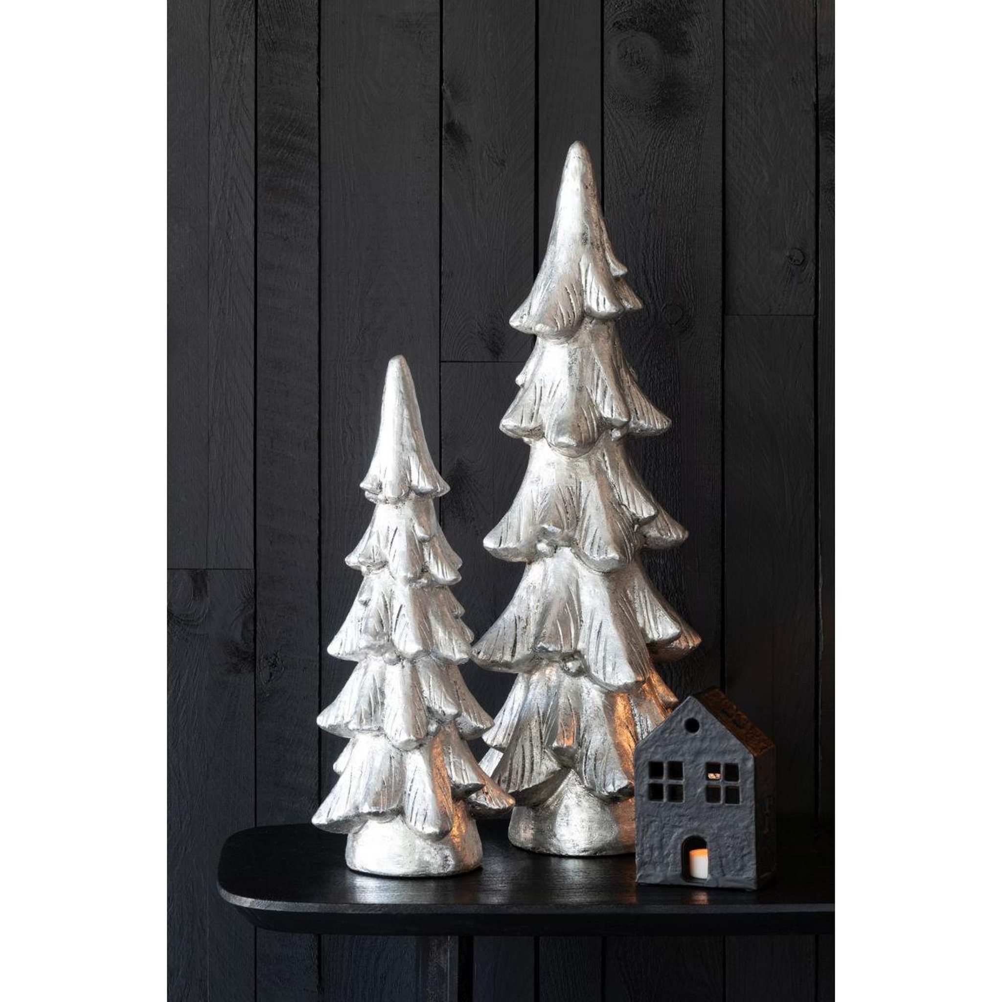 Voir la diapositive 4 : J-LINE Sapin de noël sur socle  party  51cm argent