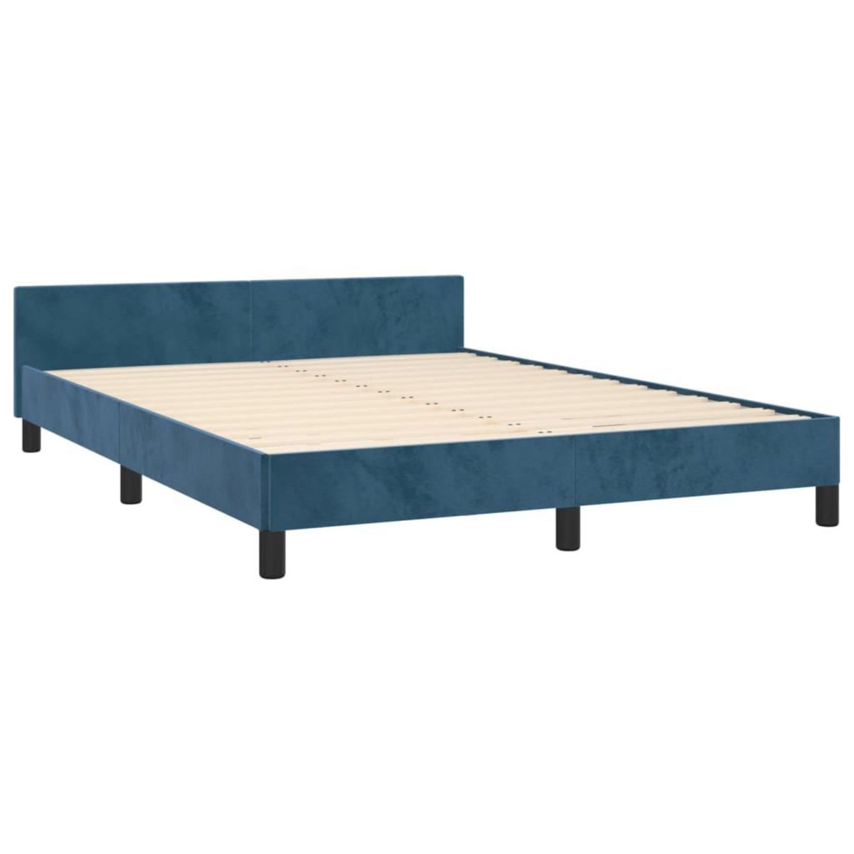 VIDAXL Cadre de lit sans matelas bleu fonce 140x200 cm velours