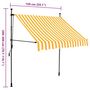 Voir la diapositive 6 : VIDAXL Auvent manuel retractable avec LED 150 cm Blanc et orange