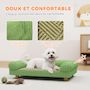 Voir la diapositive 4 : PAWHUT Canapé chien style nordique velours côtelé avec accoudoirs dossier dim. 63x41x17cm bois vert