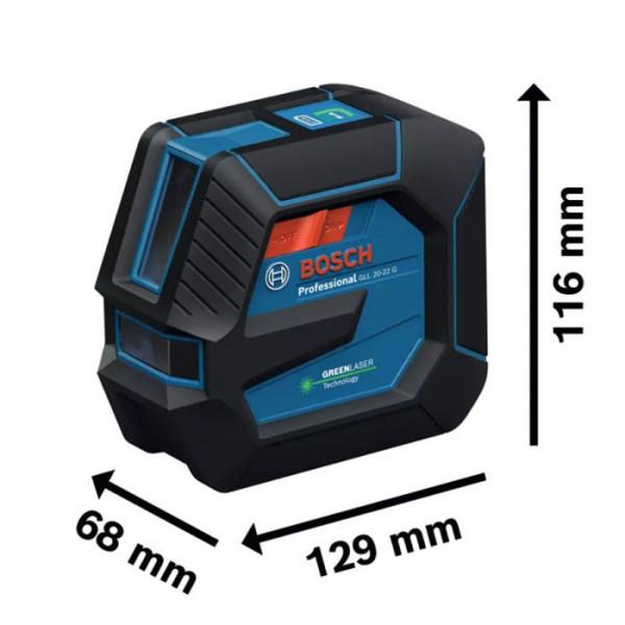 Voir la diapositive 3 : Bosch Professional Laser lignes BOSCH GLL 20-22 G + Batterie BA 3.7V 3.0Ah en coffret
