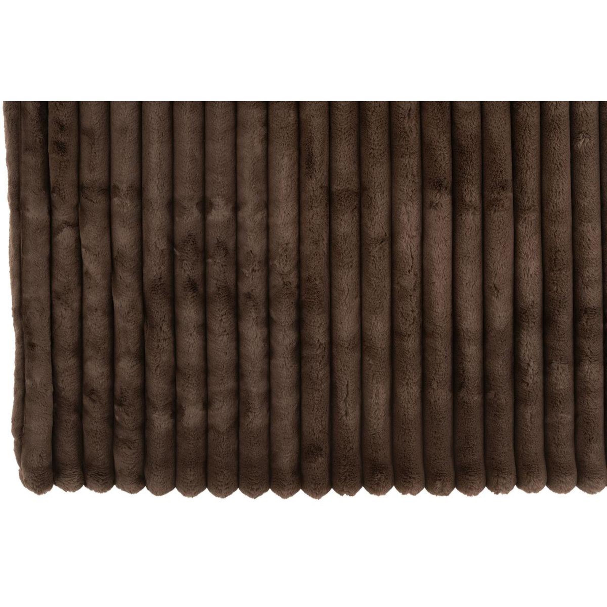 Voir la diapositive 3 : J-LINE Plaid design uni  corduroy  130x180cm chocolat