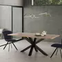 HOMIFAB Table à manger rectangulaire effet bois naturel 180 cm - Clara