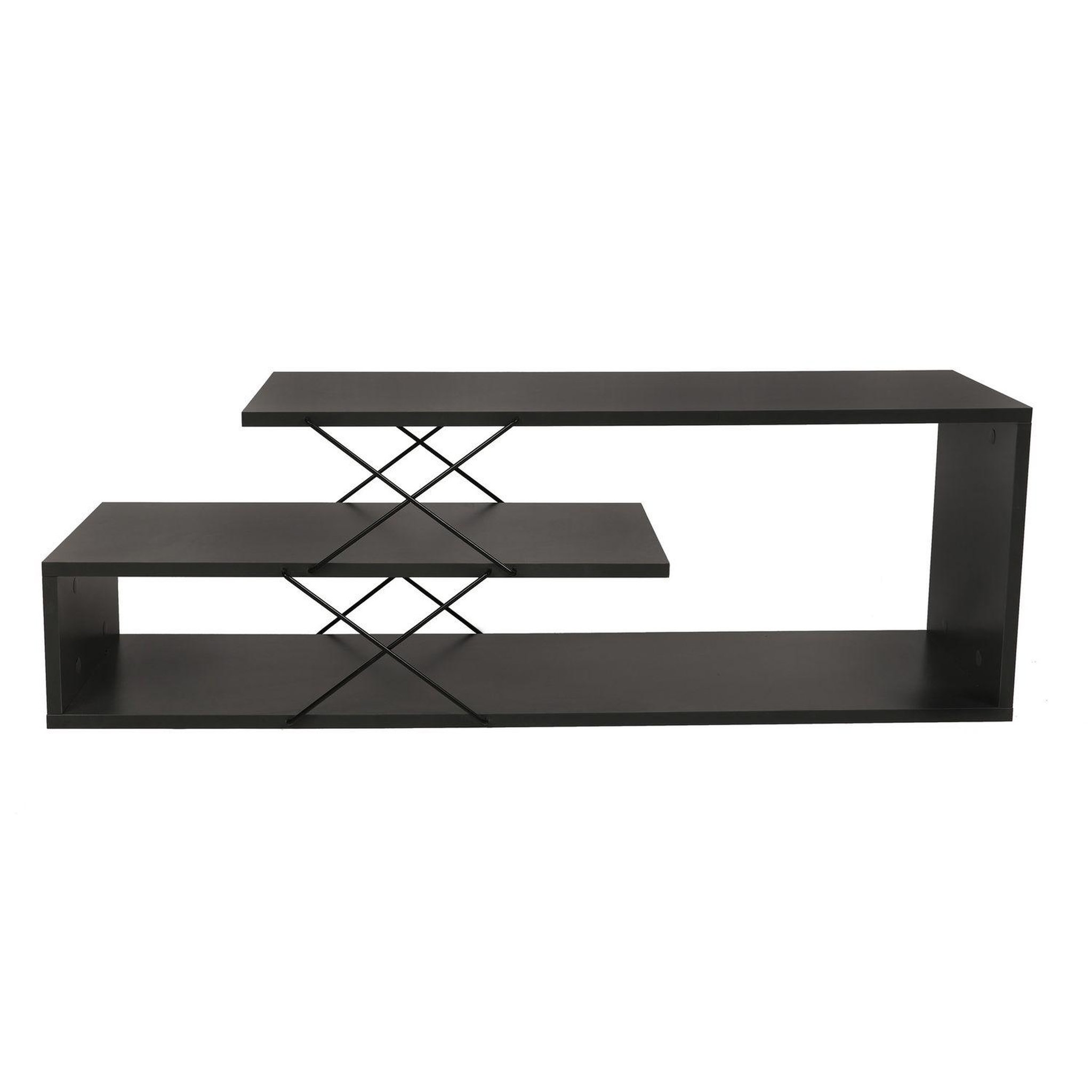 TOILINUX Meuble tv en bois mathis - gris anthracite