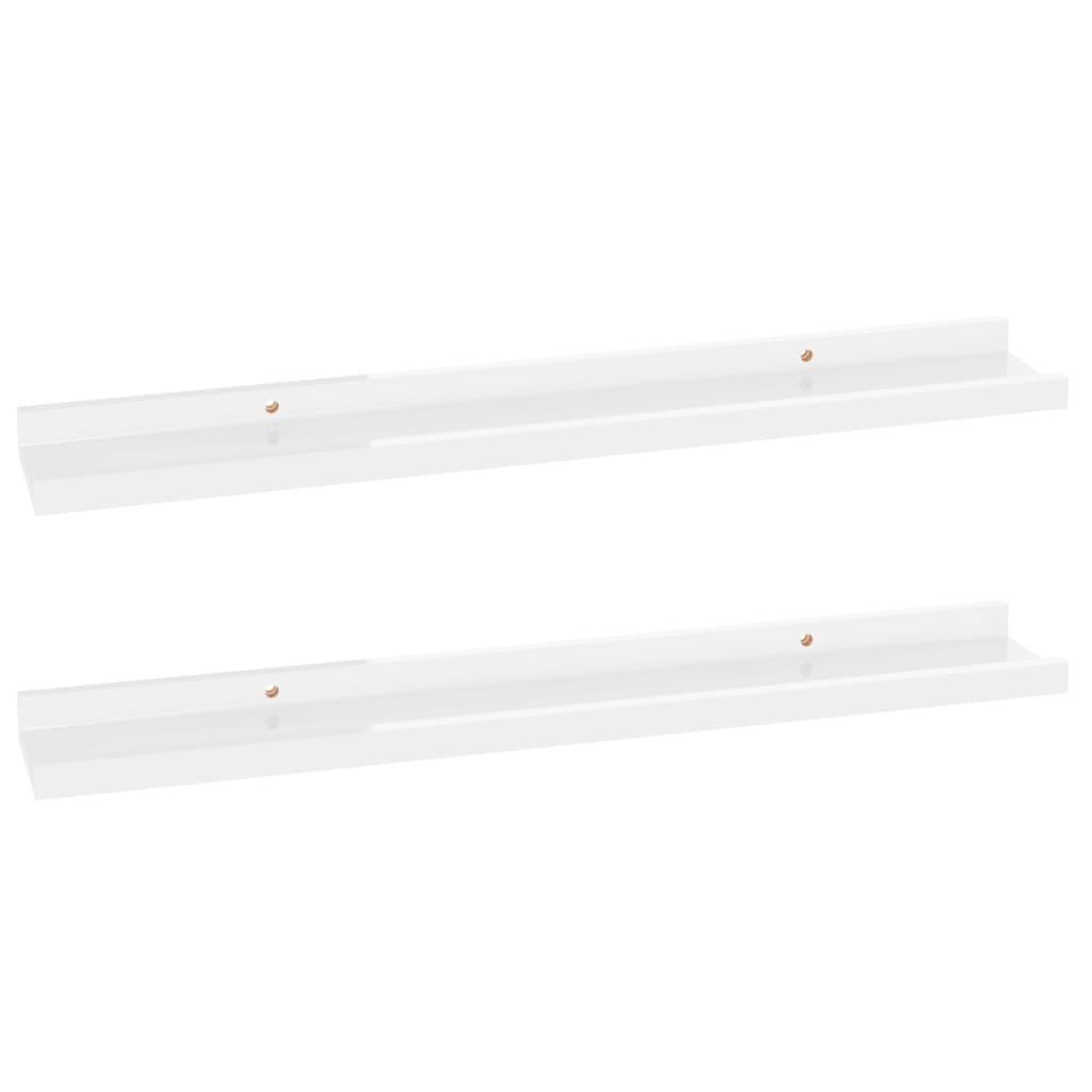 Voir la diapositive 2 : VIDAXL Etageres murales 2 pcs Blanc brillant 60x9x3 cm
