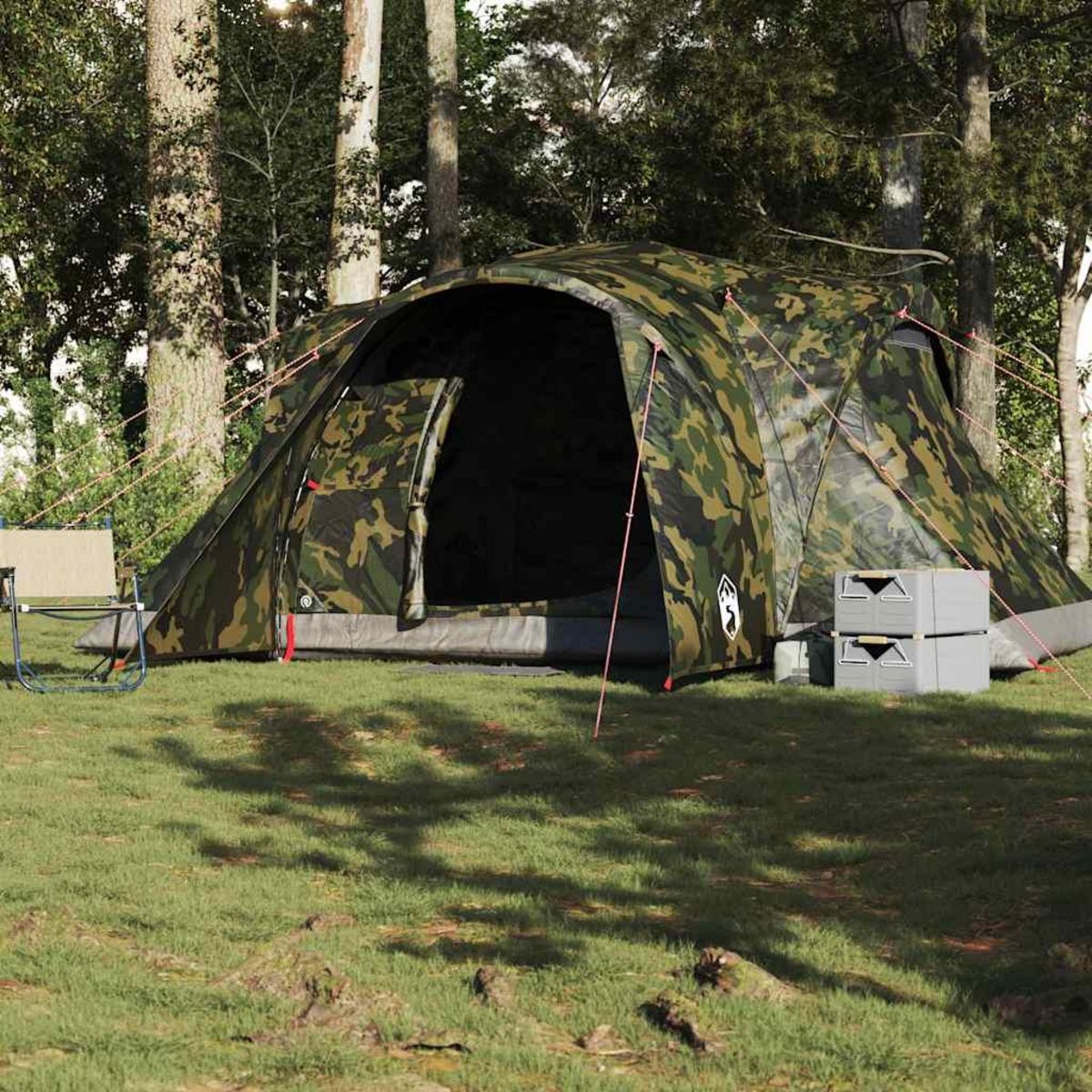 VIDAXL Tente familiale a dome 6 personnes camouflage impermeable