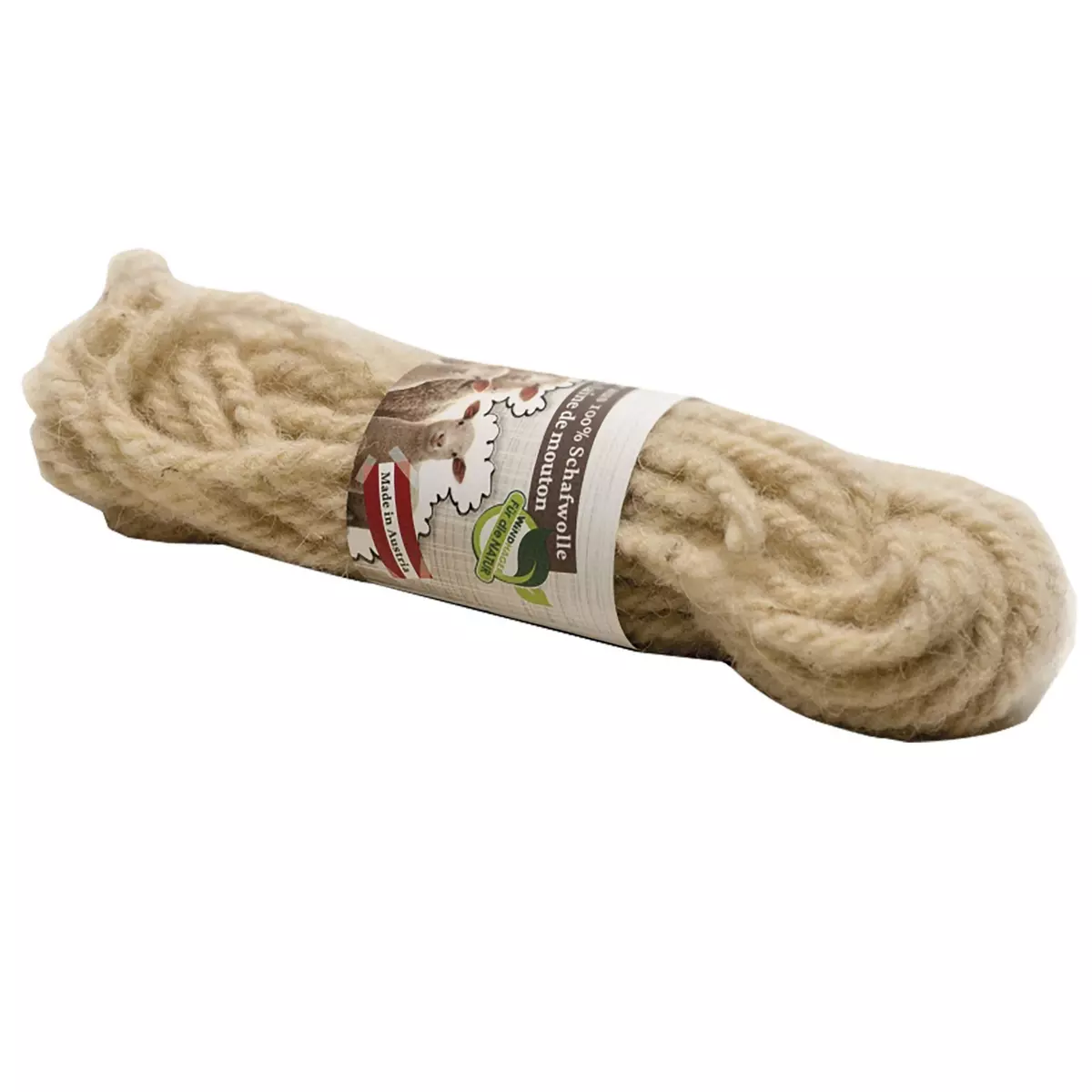 Windhager Cordelette laine mouton 10m naturel