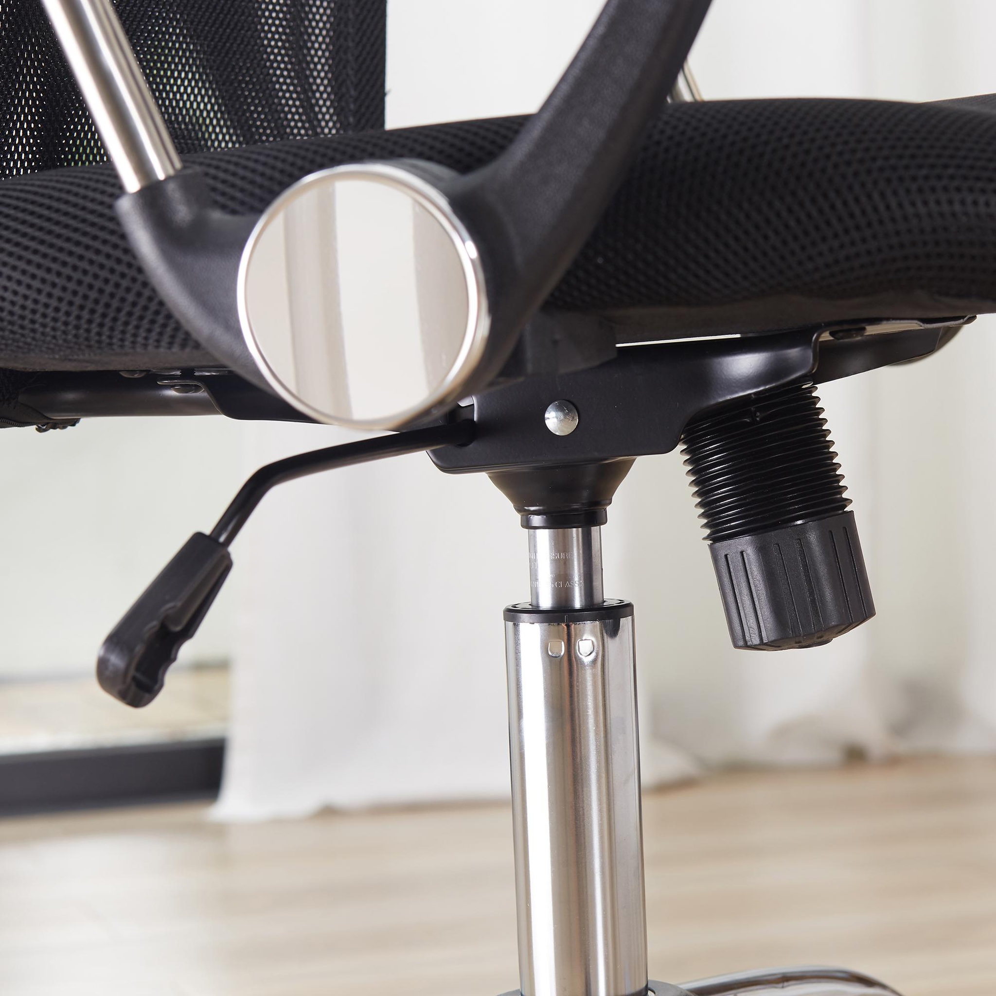 Voir la diapositive 4 : HOMCOM HOMCOM Fauteuil de bureau manager grand confort dossier ergonomique hauteur assise réglable pivotant tissu maille noir