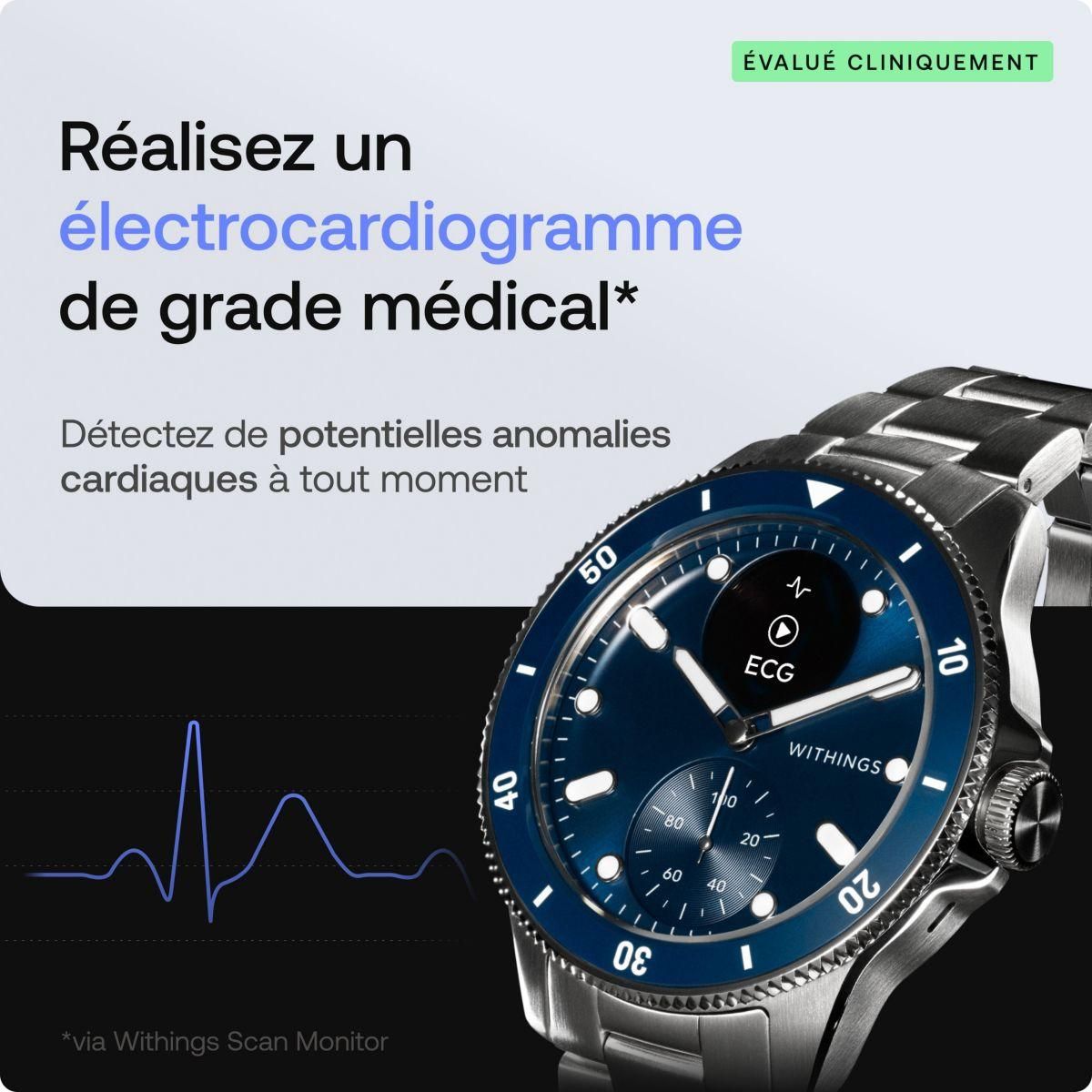 WITHINGS Montre santé Scanwatch Nova Bleue