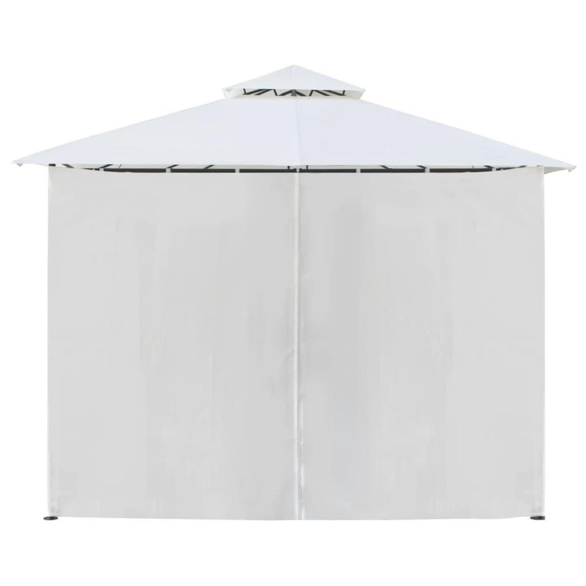 VIDAXL Belvedere avec rideaux 600x298x270 cm Blanc 180 g/m^2