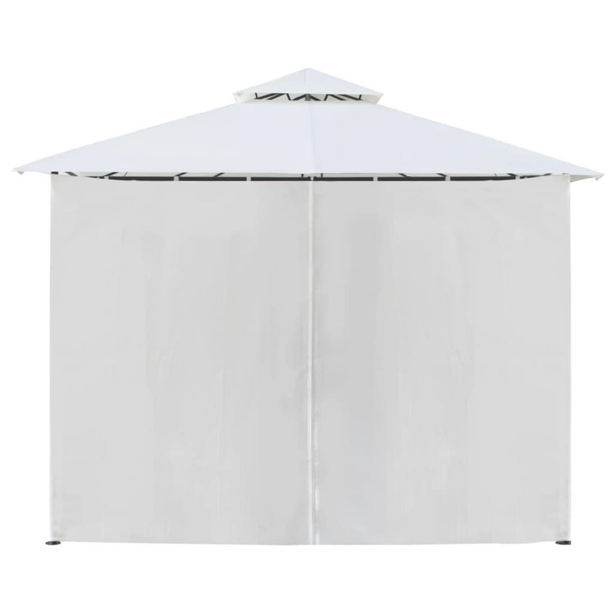 VIDAXL Belvedere avec rideaux 600x298x270 cm Blanc 180 g/m^2