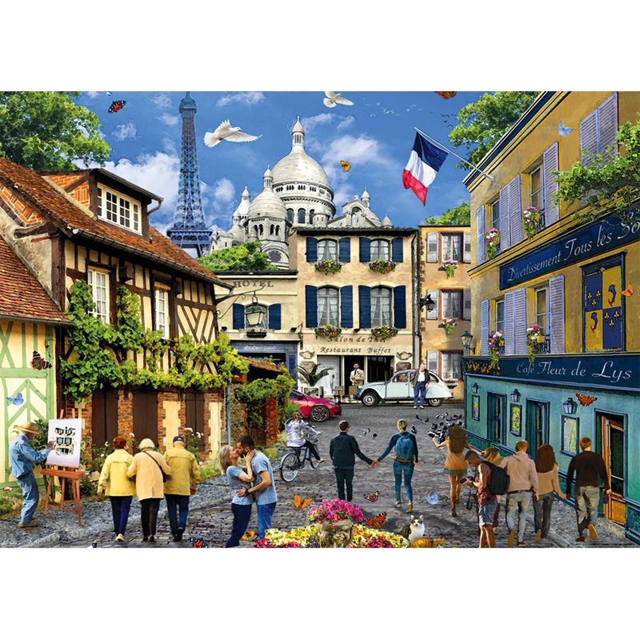 Voir la diapositive 2 : ALIZE Puzzle 1000 pièces Rue de Paris – Paysage urbain – Adulte – Alizé
