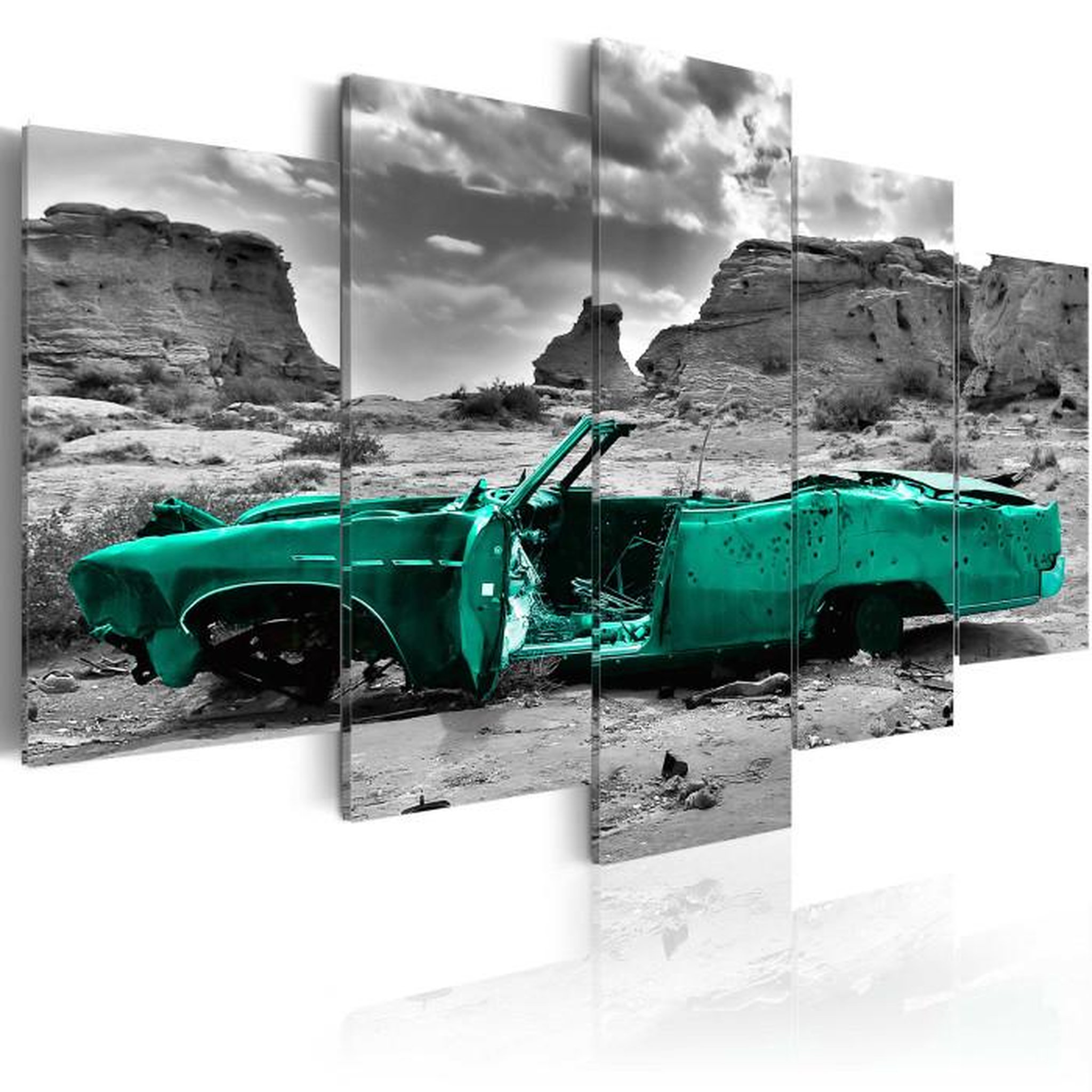 Paris Prix Tableau Imprimé  Green Car. Coloris disponibles : Multicolore