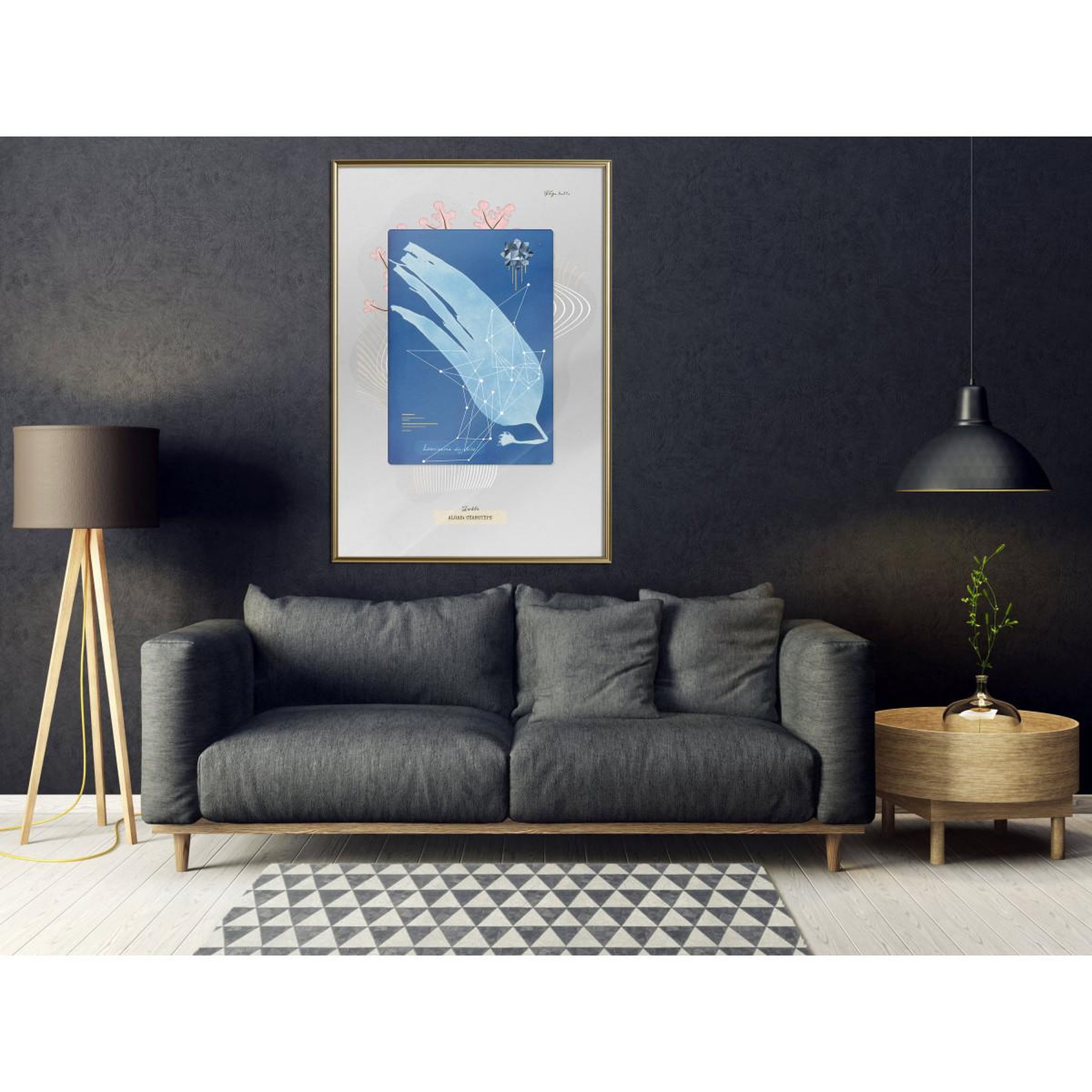 Voir la diapositive 2 : Paris Prix Affiche Murale Encadrée  Alga Cyanotype