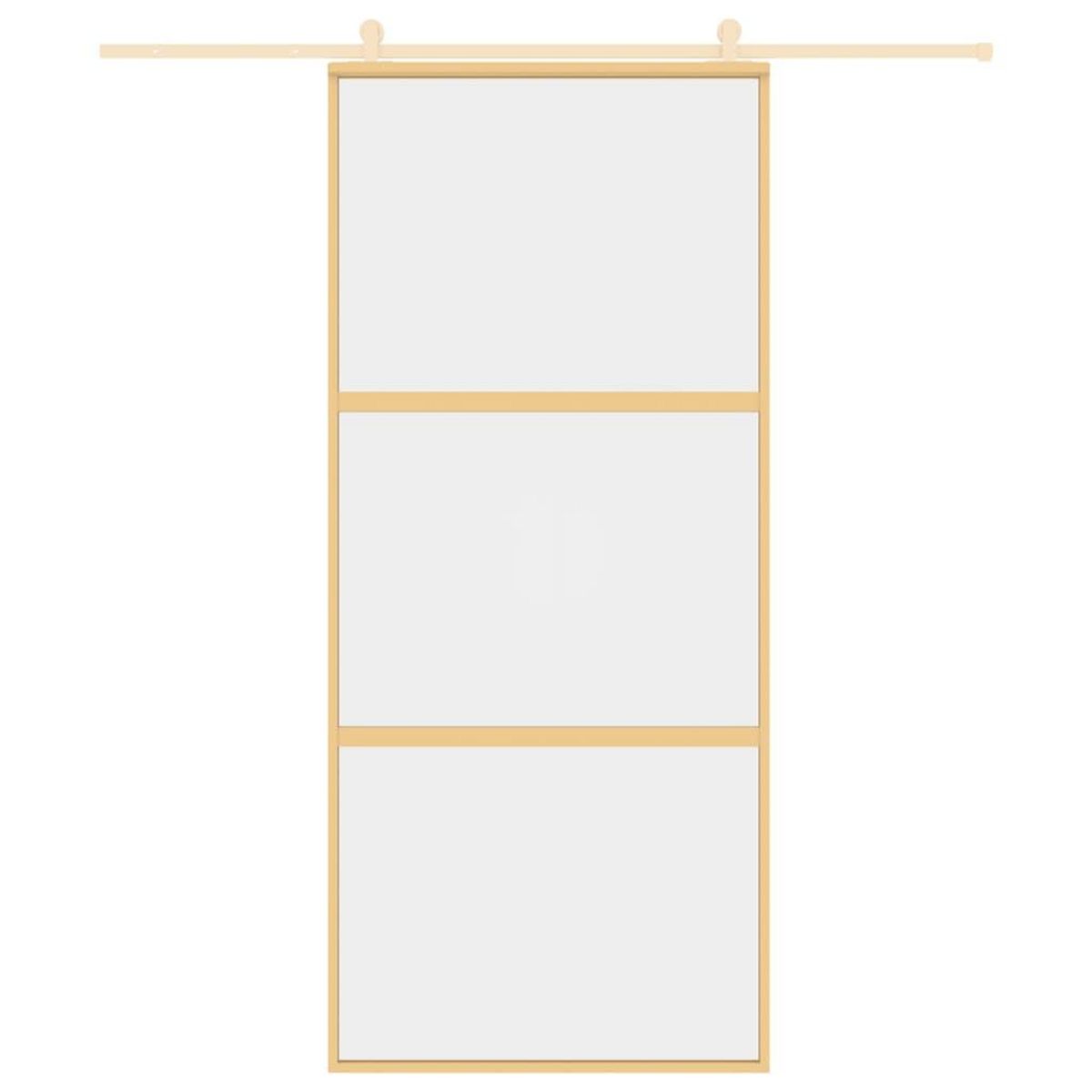 VIDAXL Porte coulissante dore 90x205 cm verre ESG clair et aluminium