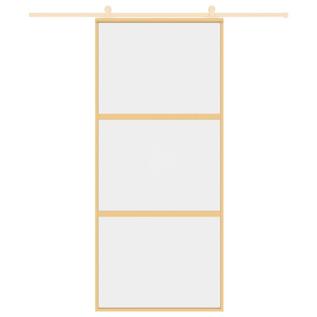 VIDAXL Porte coulissante dore 90x205 cm verre ESG clair et aluminium