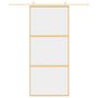 Voir la diapositive 3 : VIDAXL Porte coulissante dore 90x205 cm verre ESG clair et aluminium