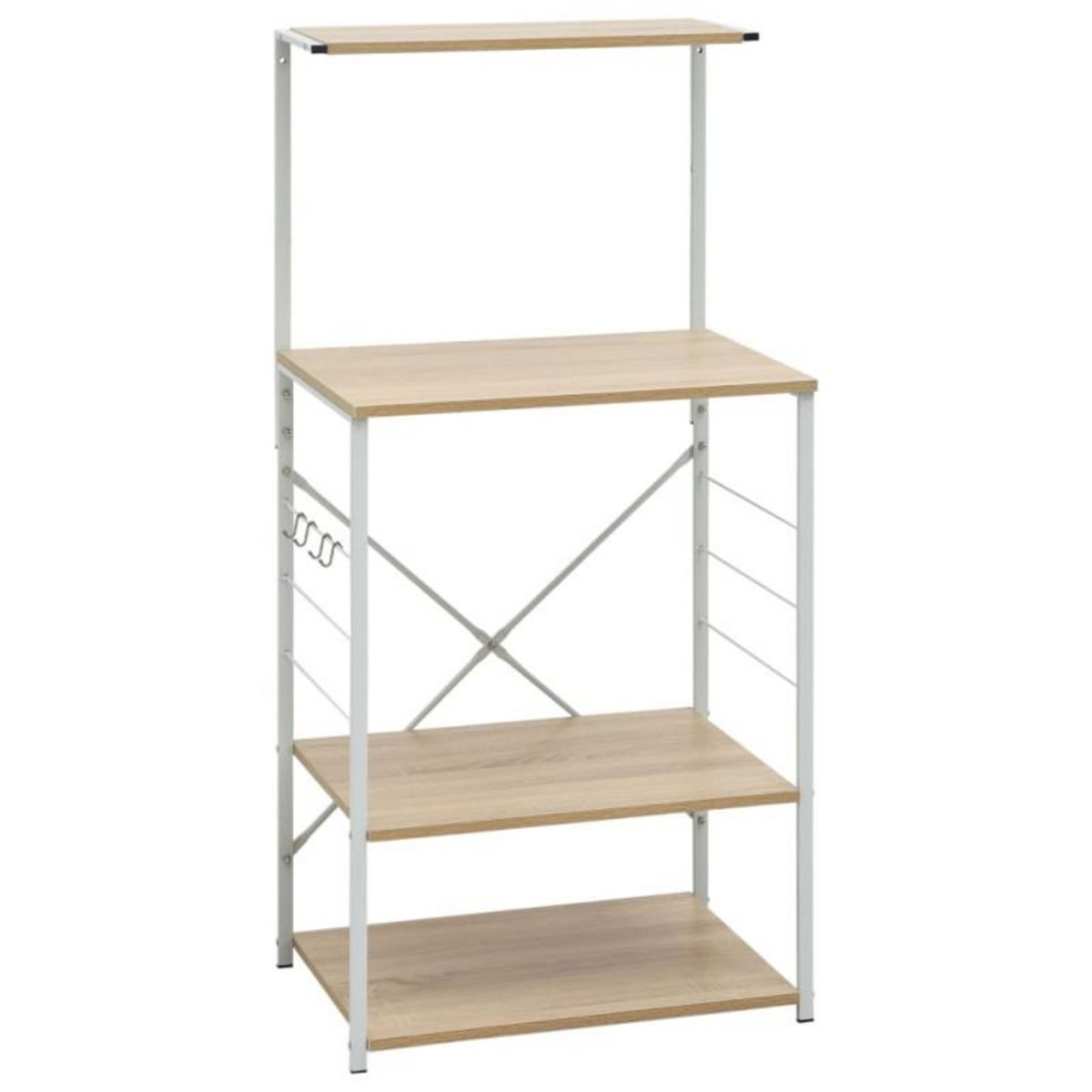VIDAXL Armoire à micro ondes Blanc et chêne 60x39,6x123 cm
