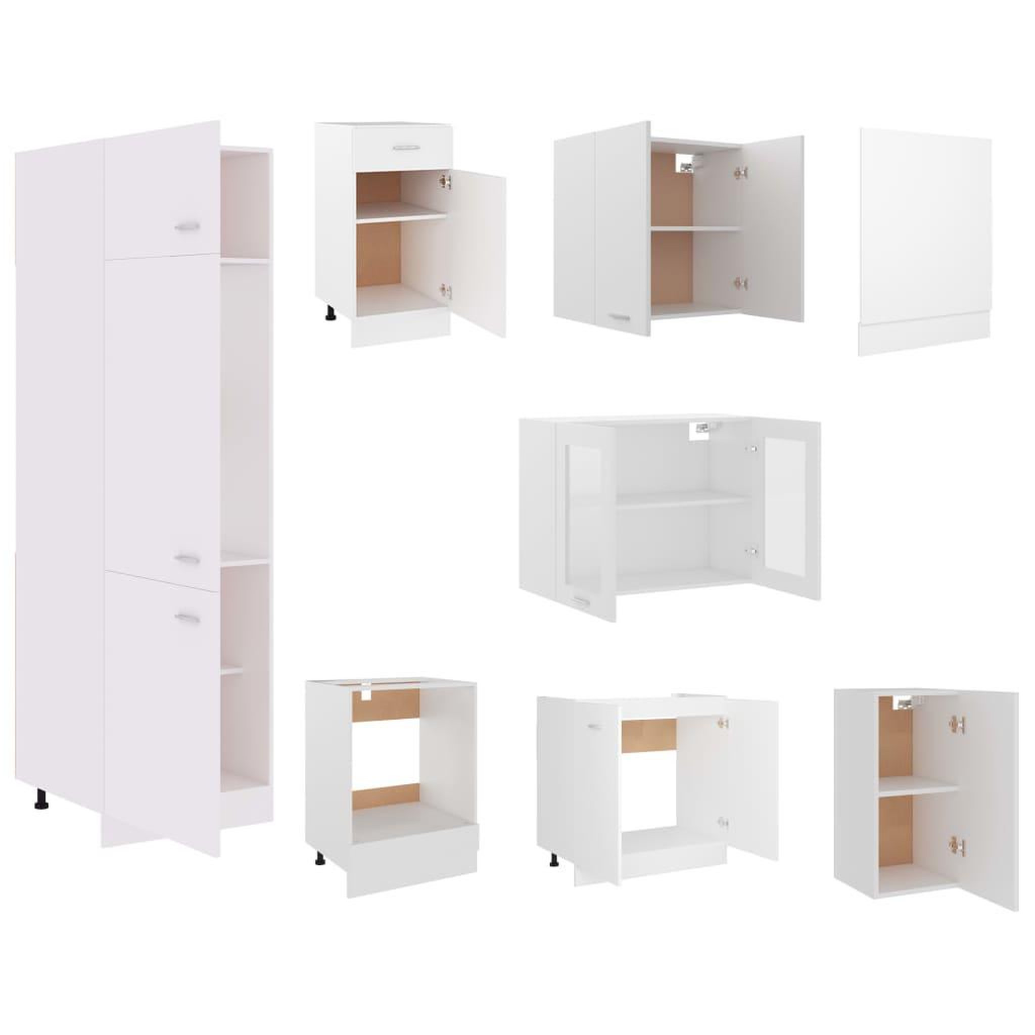 Voir la diapositive 5 : VIDAXL Ensemble de meubles de cuisine 8 pcs Blanc Agglomere
