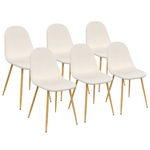 ID MARKET Lot de 6 chaises DARI en tissu bouclette pour salle à manger
