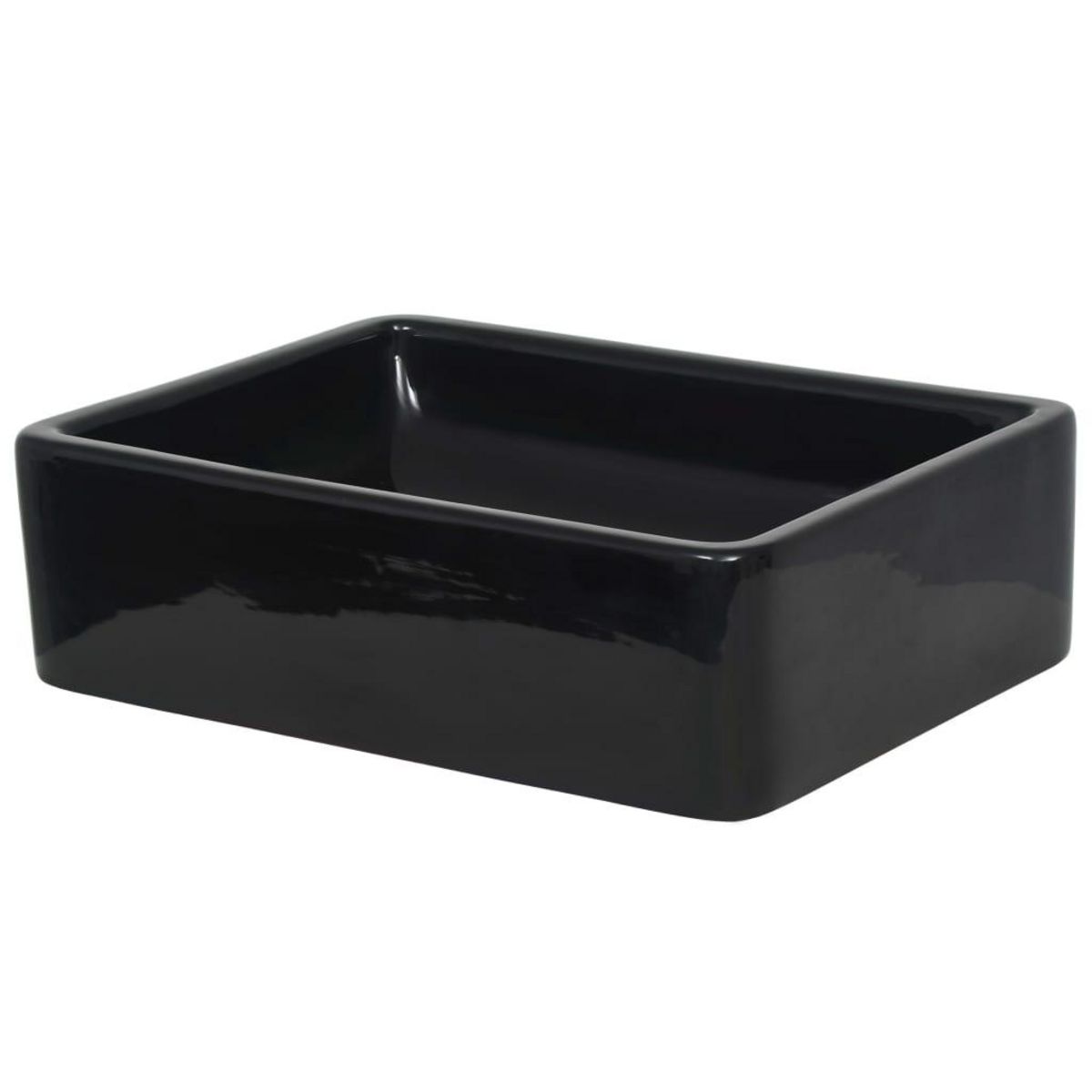 VIDAXL Lavabo Ceramique Rectangulaire Noir 41 x 30 x 12 cm