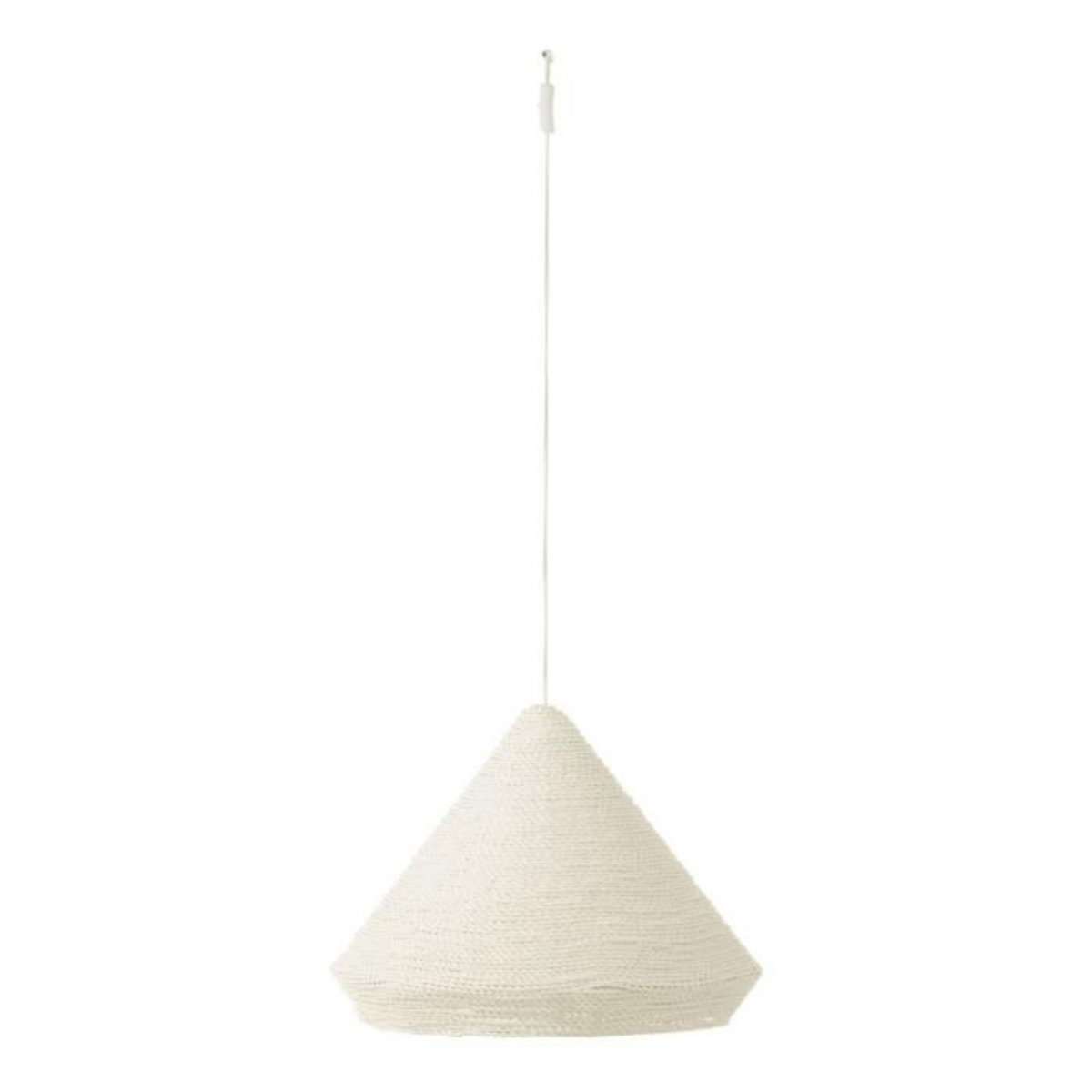 Paris Prix Lampe Suspension en Raphia  Cône  52cm Blanc