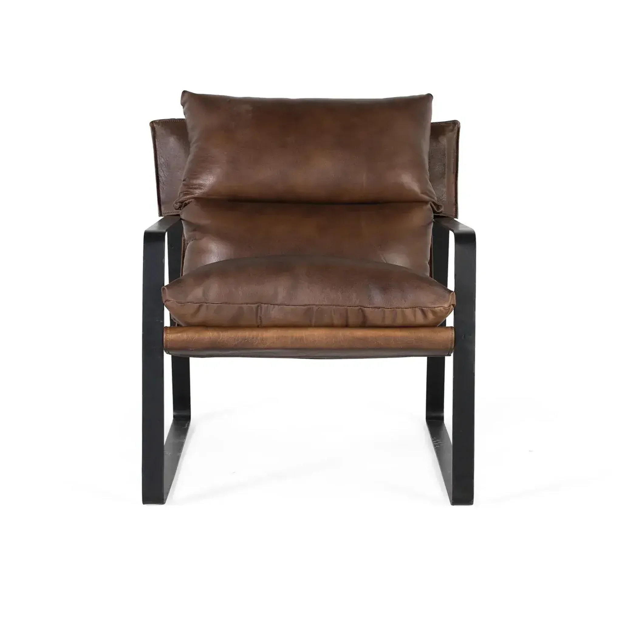 Voir la diapositive 2 : GINER Y COLOMER SL Fauteuil en cuir 58 cm style industriel