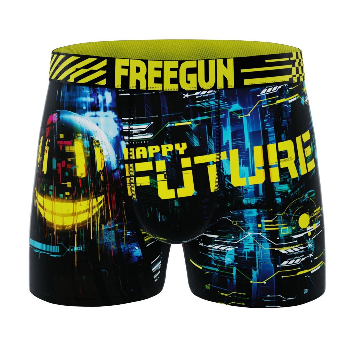 FREEGUN Lot de 4 boxers homme Glitchy Pop